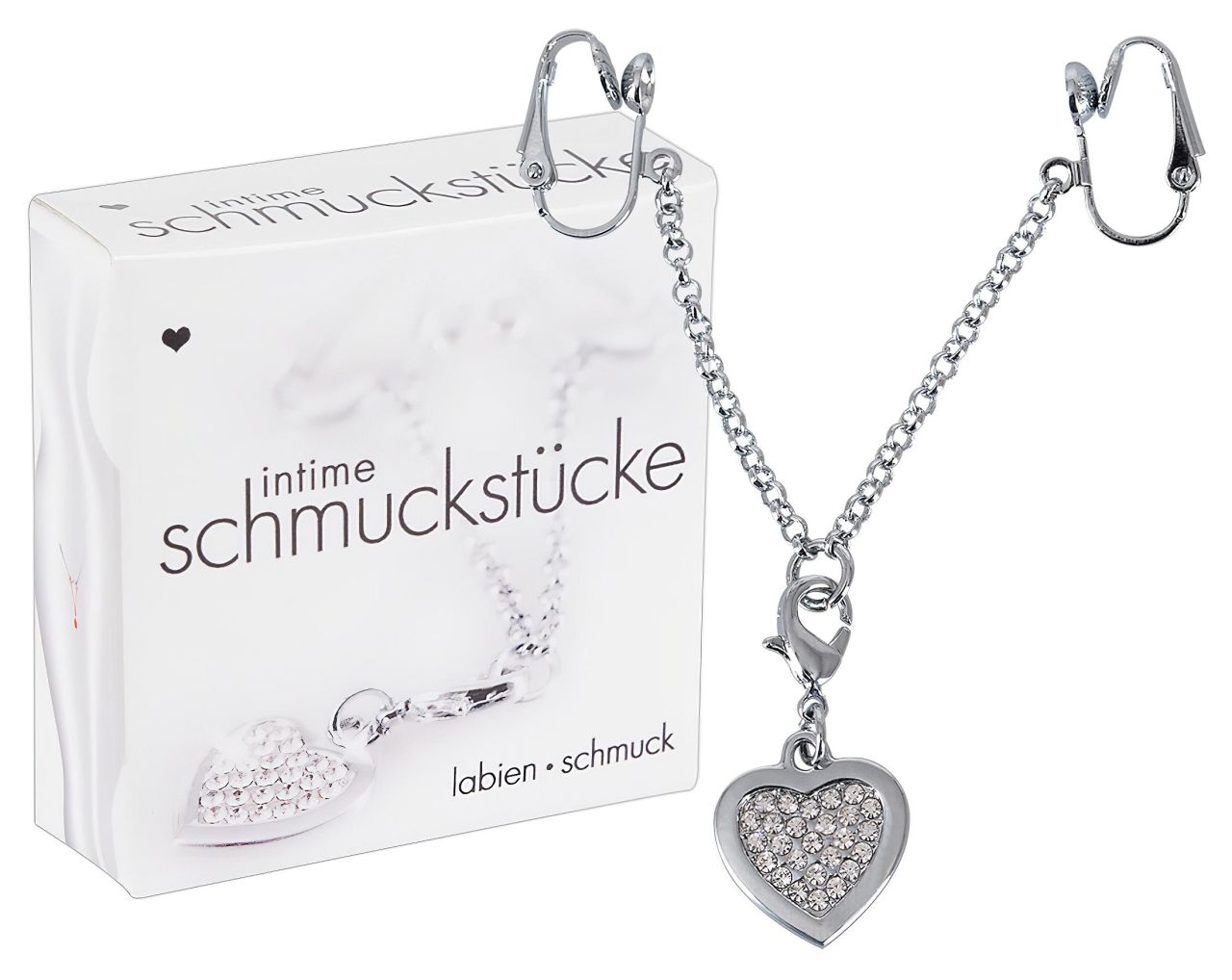 Strasszos szíves intim ékszer (ezüst) Strasszos szíves intim ékszer (ezüst)