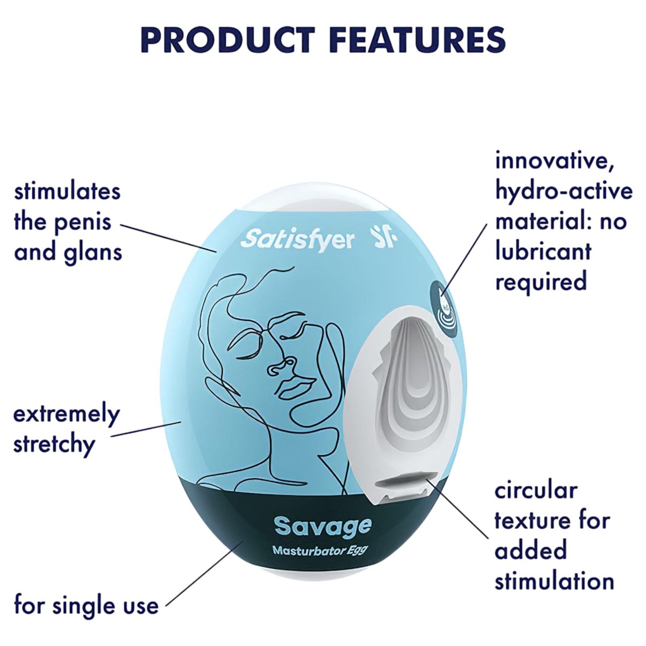 Satisfyer Egg Savage - tojás maszturbátor (1 db)