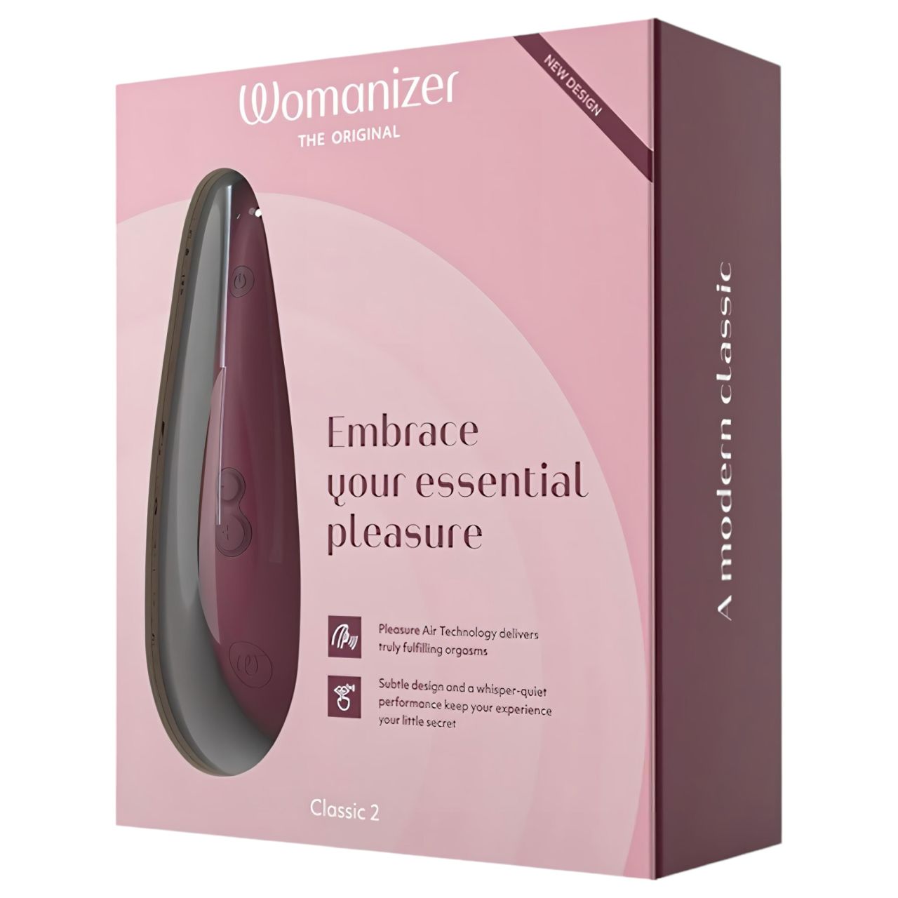 Womanizer Classic 2 - akkus, léghullámos csiklóizgató (piros)