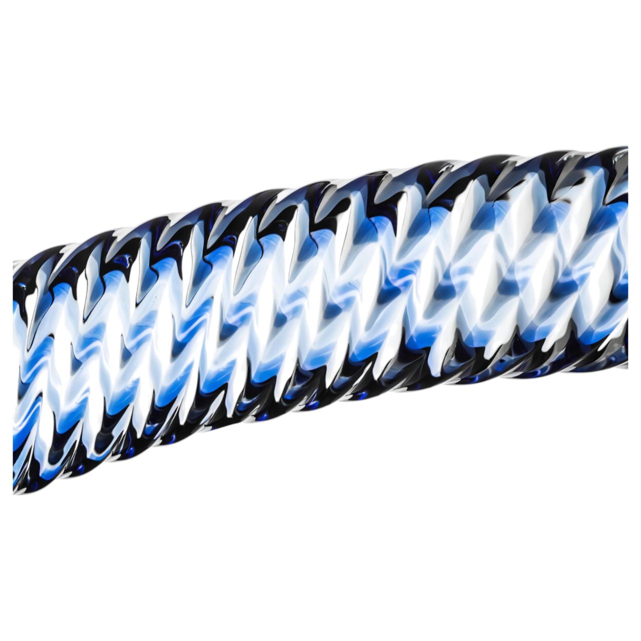 Gildo Glass No. 5 - spirál üveg dildó (átlátszó-kék)