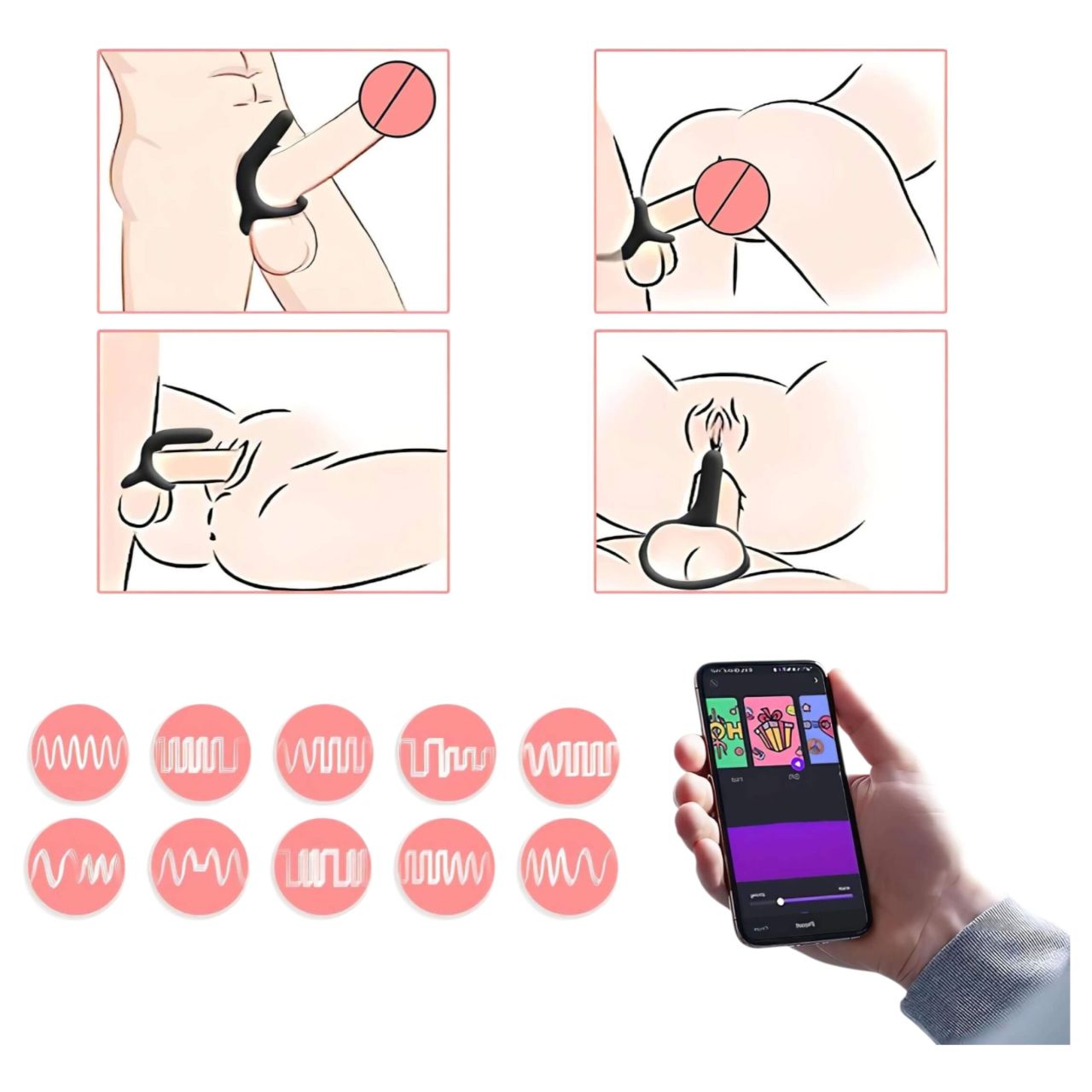 Magic Motion Rise - okos, akkus vibrációs péniszgyűrű (fekete) Magic Motion Rise - okos, akkus vibrációs péniszgyűrű (fekete)