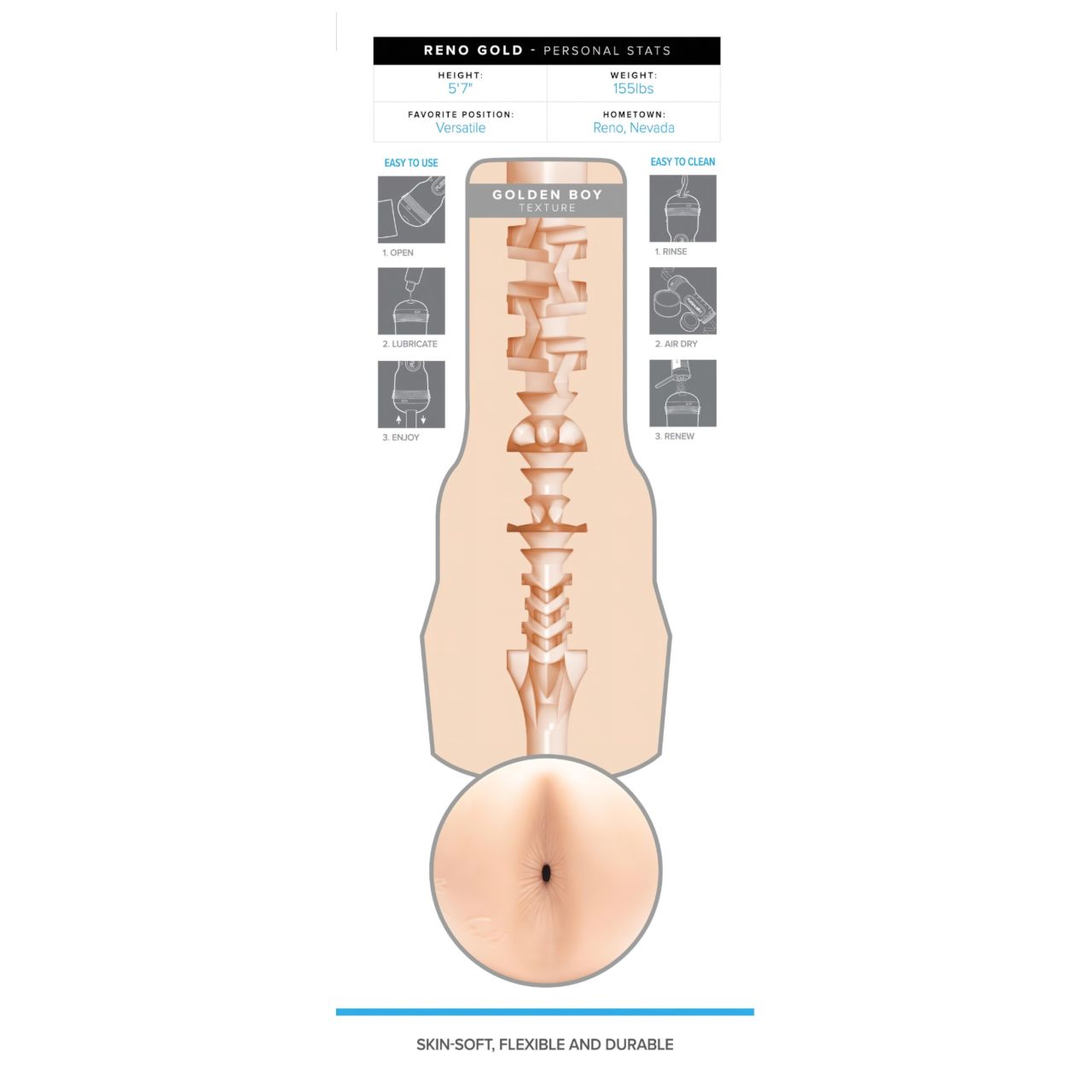 Fleshjack Reno Gold - élethű popsi maszturbátor (natúr) Fleshjack Reno Gold - élethű popsi maszturbátor (natúr)