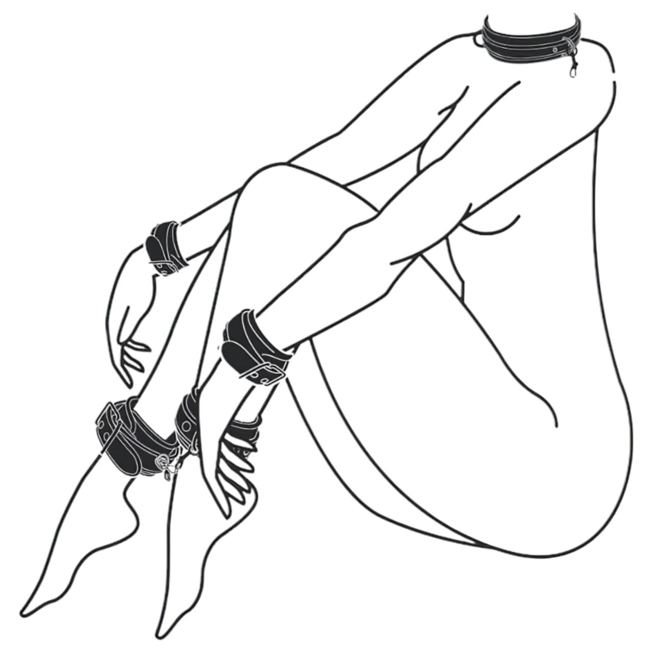 Easytoys - nyakörv, csukló- és bokabilincs szett (fekete) Easytoys - nyakörv, csukló- és bokabilincs szett (fekete)