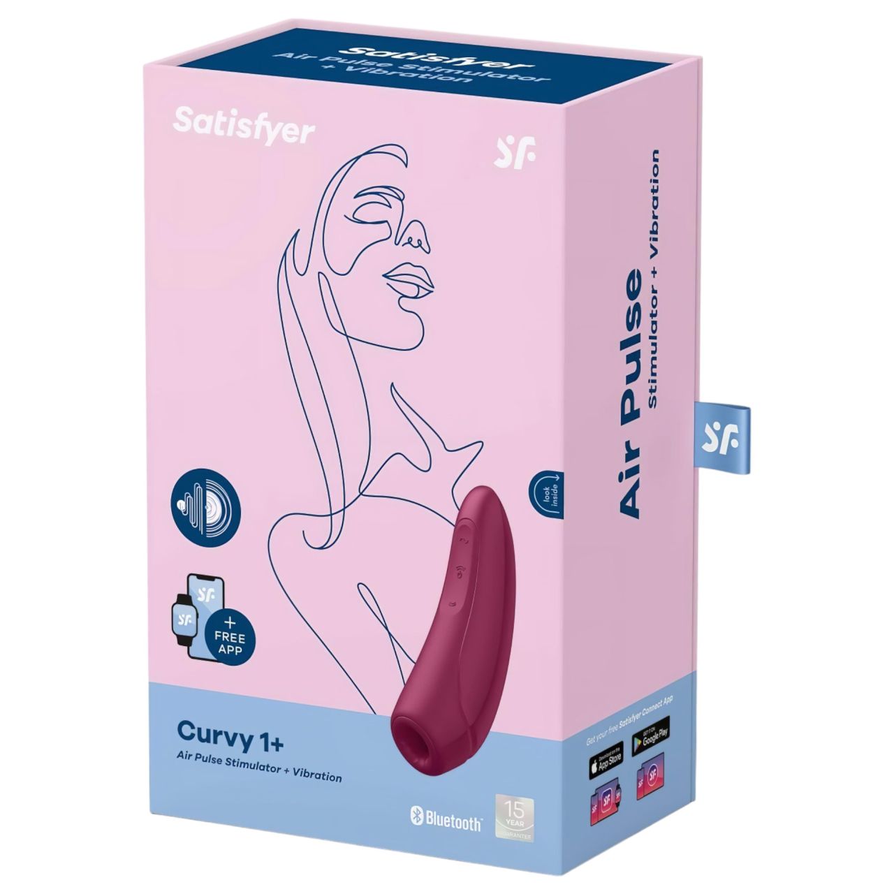 Satisfyer Curvy 1+ - okos léghullámos csiklóizgató (piros)