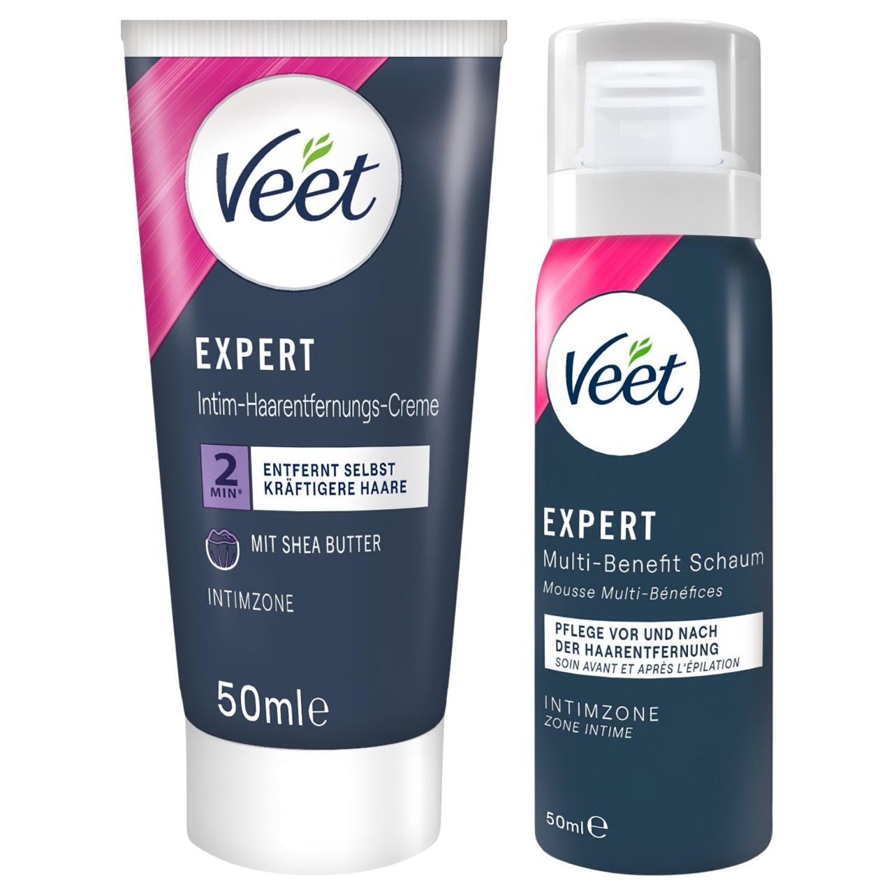 Veet - intim szőrtelenítő krém és hidratáló hab nőknek (50+50ml) Veet - intim szőrtelenítő krém és hidratáló hab nőknek (50+50ml)