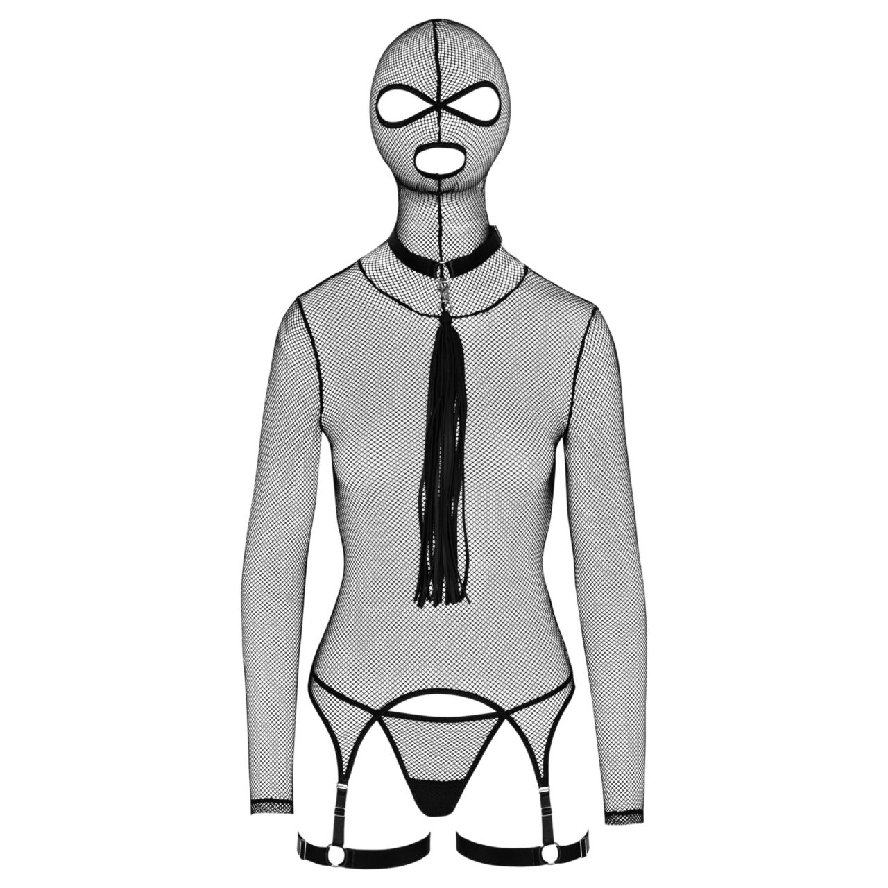 Bad Kitty - BDSM áttetsző necc szett korbáccsal (fekete) Bad Kitty - BDSM áttetsző necc szett korbáccsal (fekete)