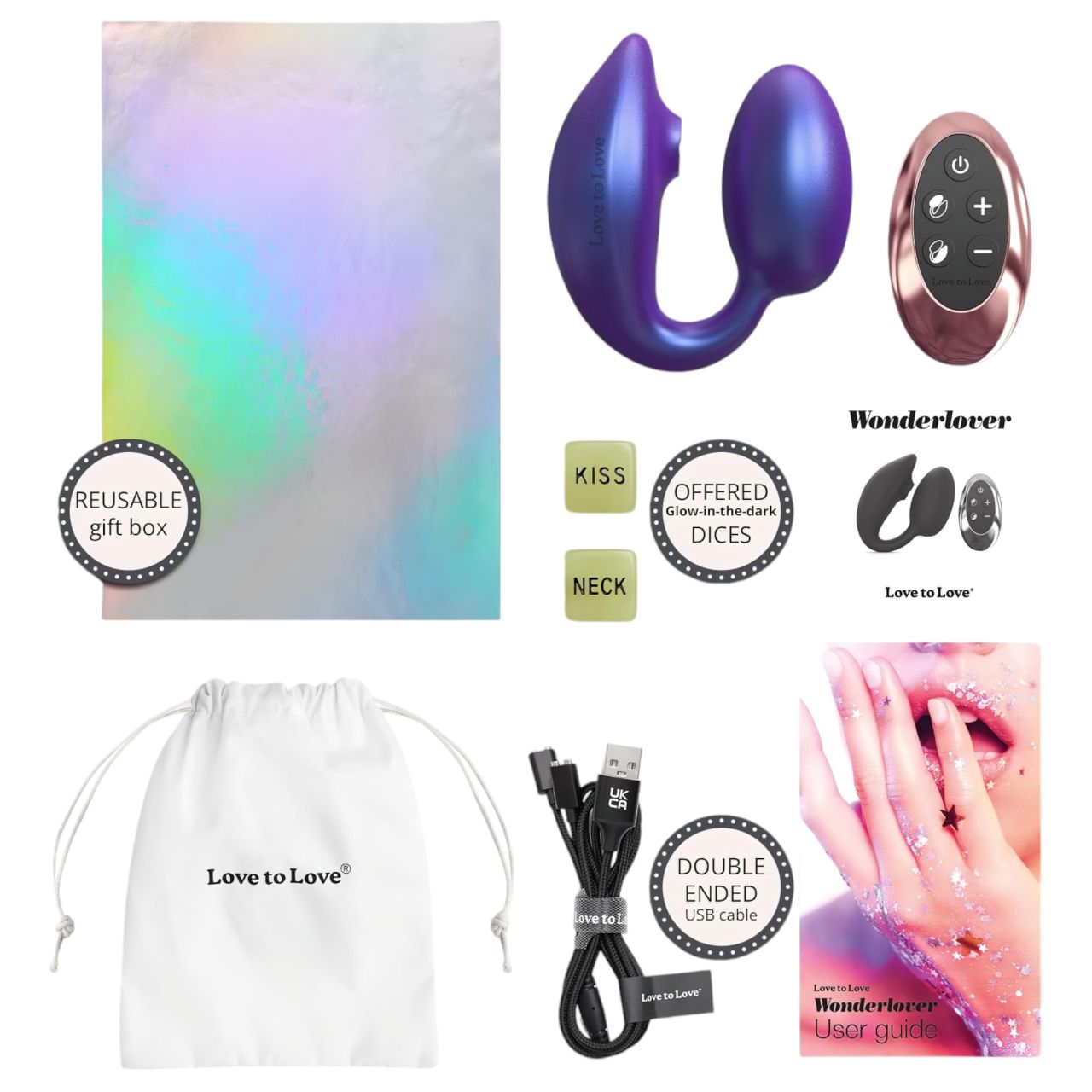 / Wonderlover - csiklóizgató G-pont vibrátor (metál lila)