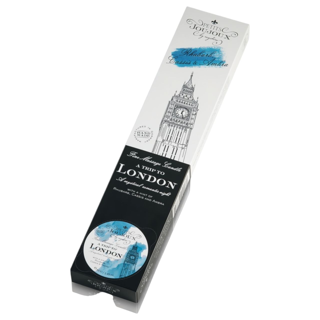 Petits Joujoux London masszázsgyertya - rebarbara-amber (5 × 43 ml)