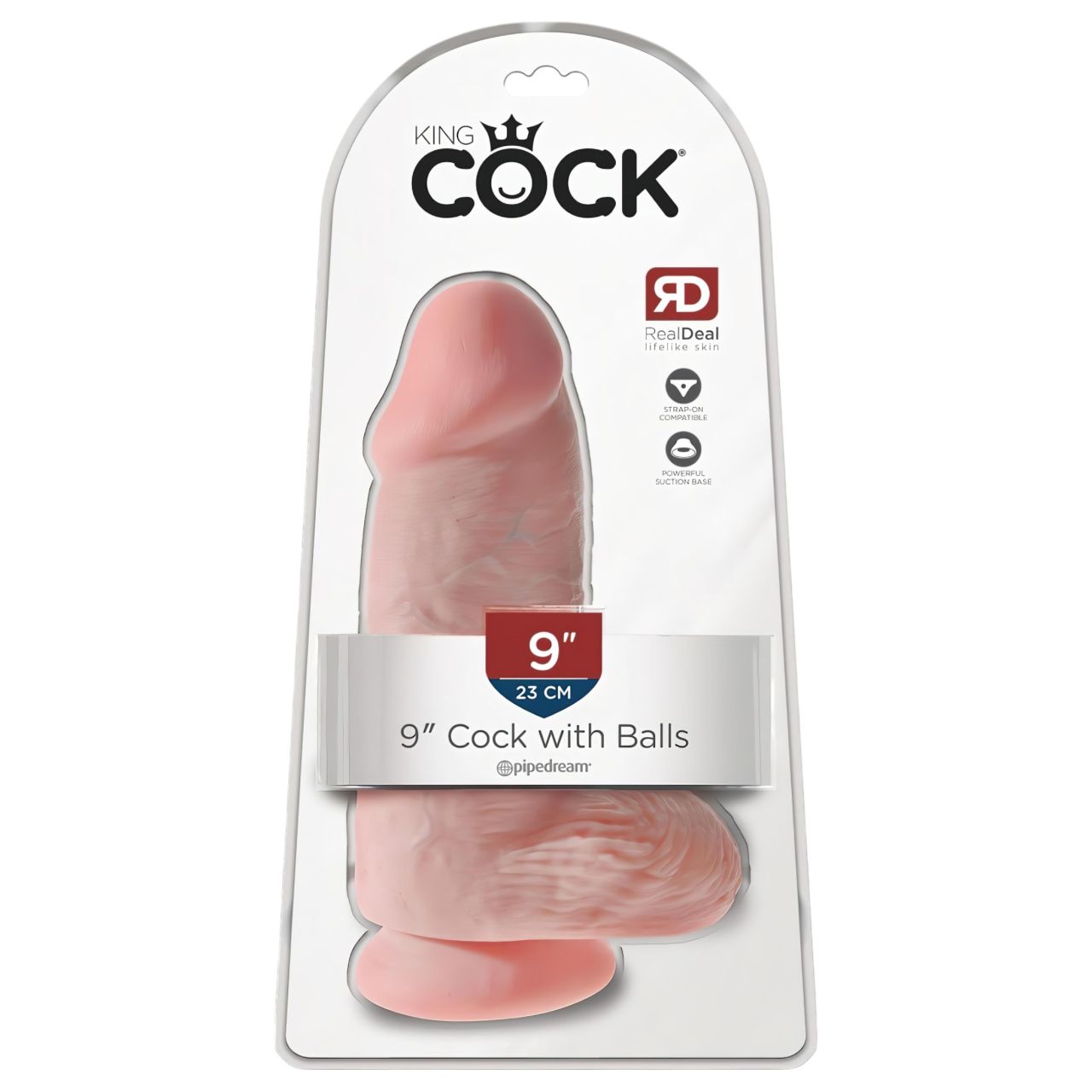 King Cock 9 Chubby - tapadókorongos, herés dildó (23cm) - natúr King Cock 9 Chubby - tapadókorongos, herés dildó (23cm) - natúr