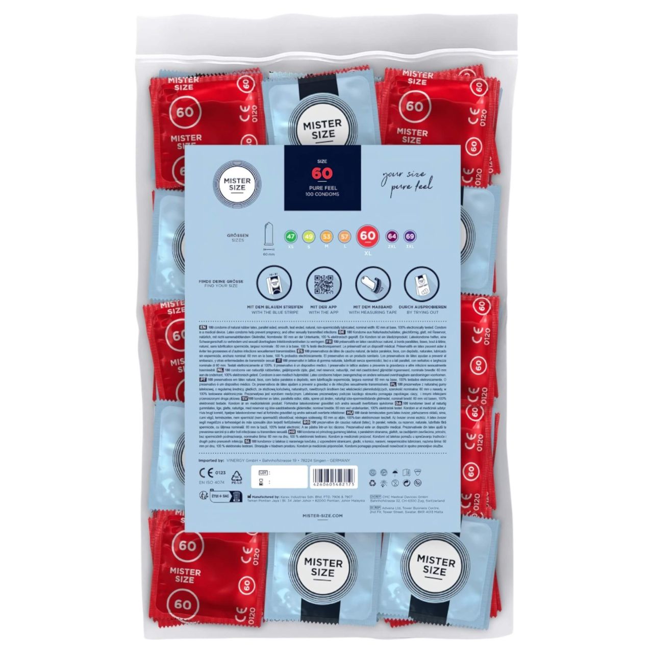 Mister Size vékony óvszer - 60mm (100db) Mister Size vékony óvszer - 60mm (100db)