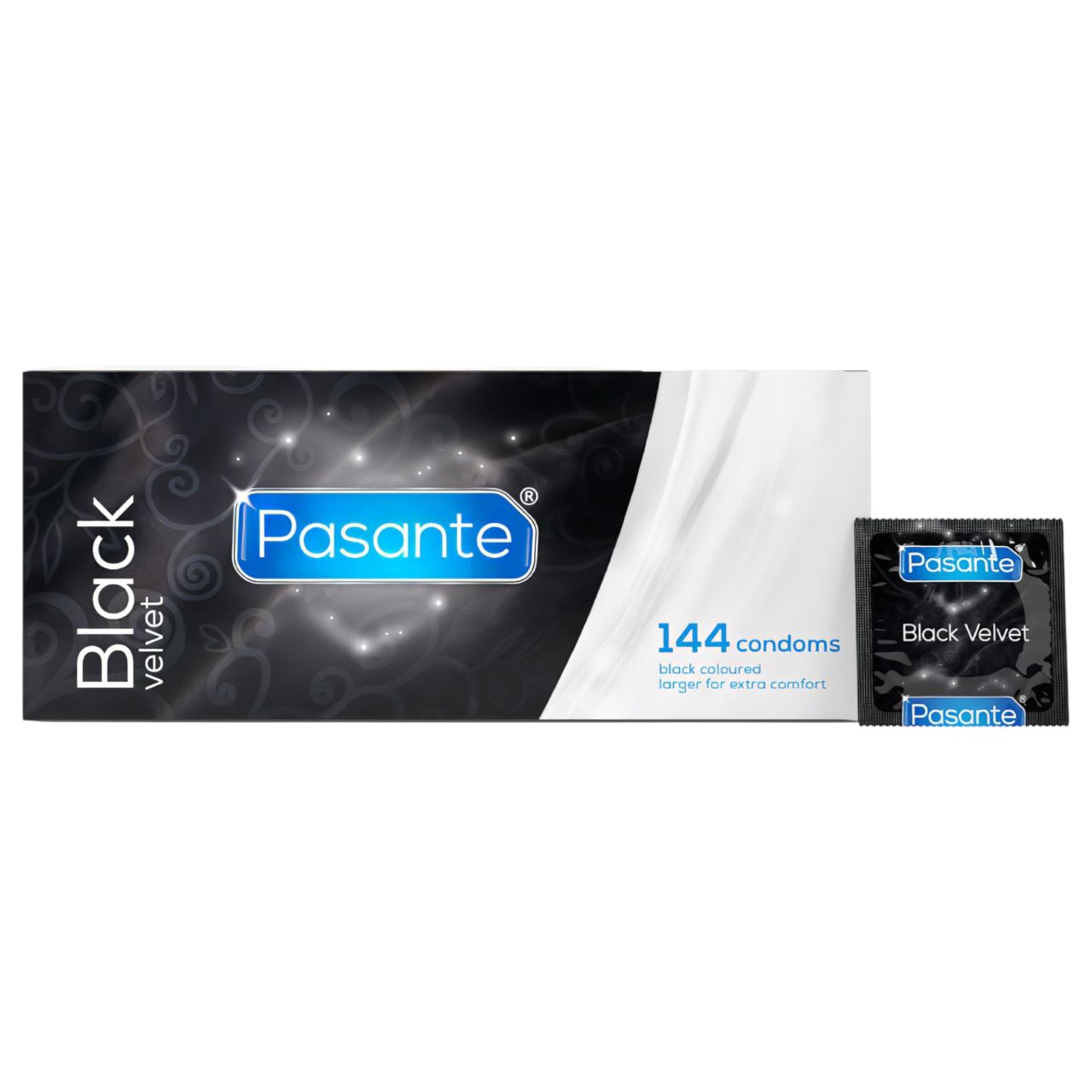 Pasante - latex óvszer (fekete, 144 db)