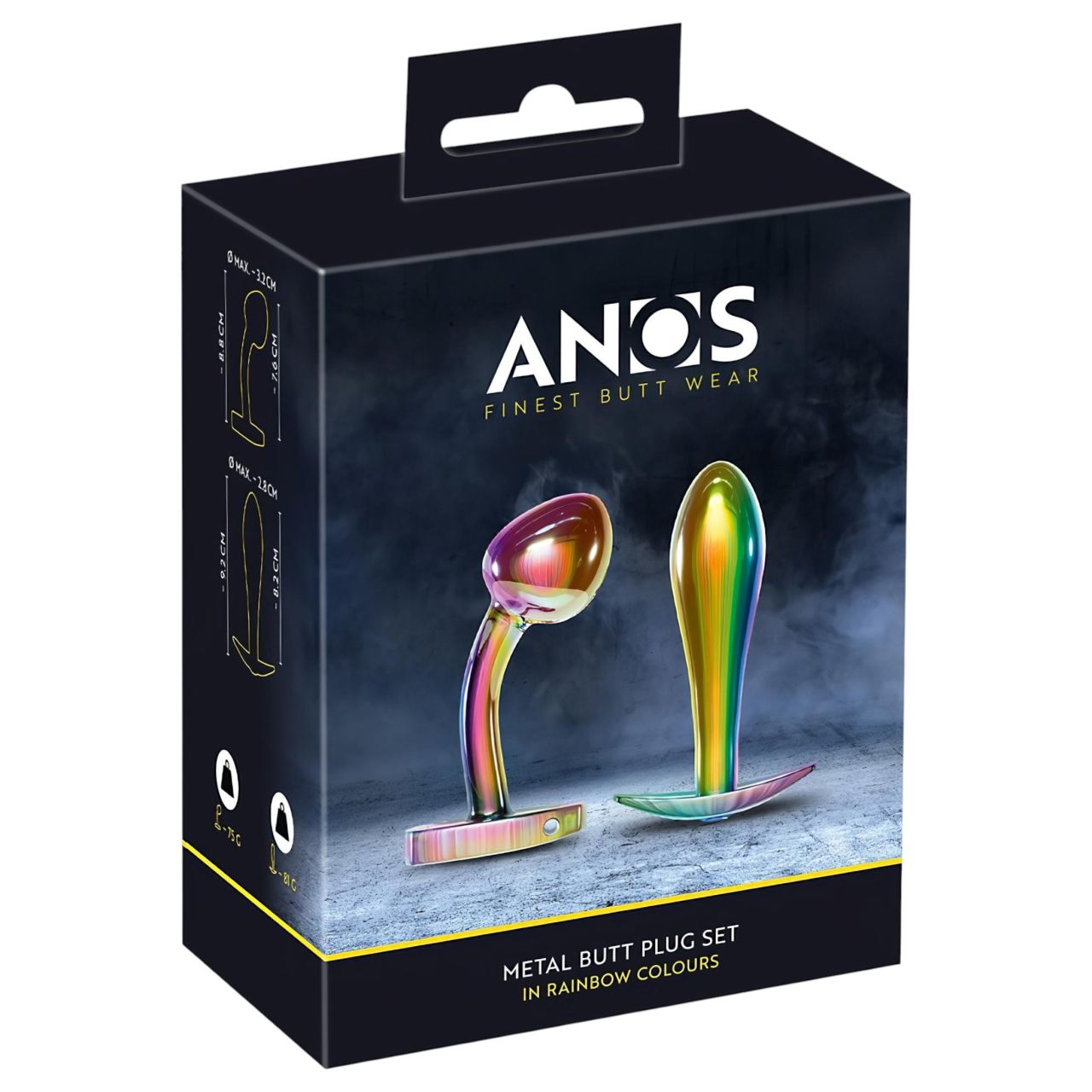 / ANOS Metal Rainbow - fém anál plug szett (2 részes)