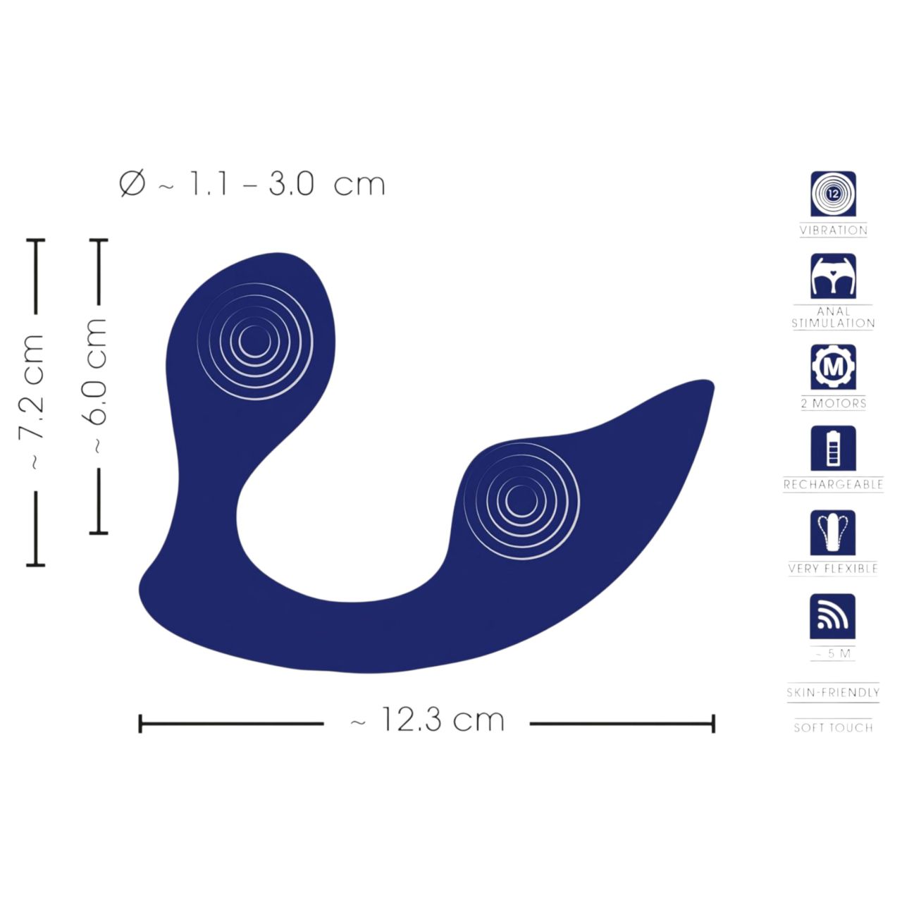 SMILE - távirányítós anál- és bugyi vibrátor (kék) SMILE - távirányítós anál- és bugyi vibrátor (kék)