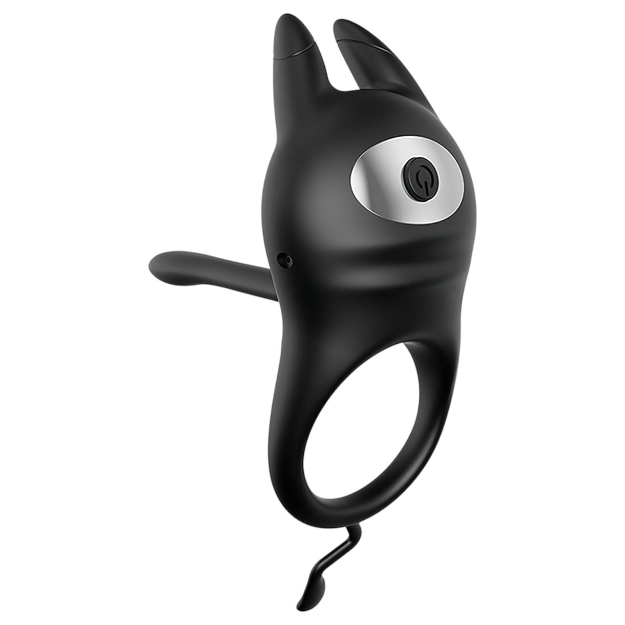 AlvUp - vibrációs péniszgyűrű csiklóizgatóval (fekete)