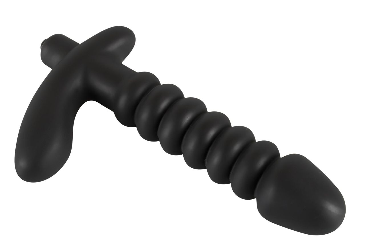 Black Velvets redős vibrátor - közepes (fekete)