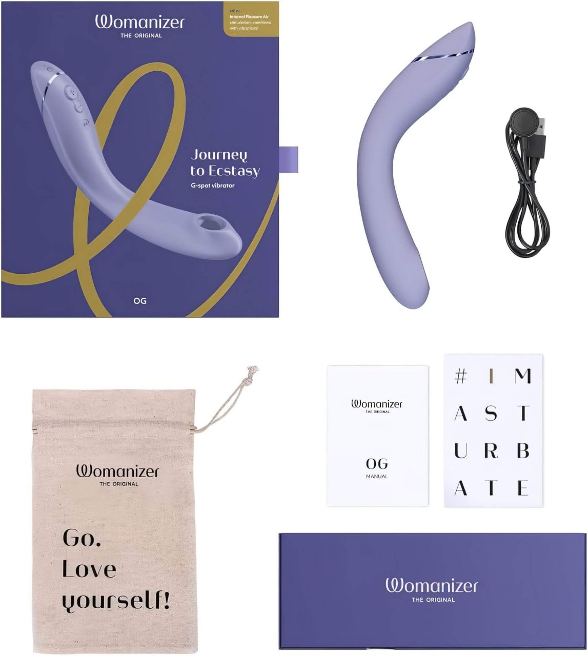 Womanizer OG - akkus, léghullámos 2in1 G-pont vibrátor (lila) Womanizer OG - akkus, léghullámos 2in1 G-pont vibrátor (lila)