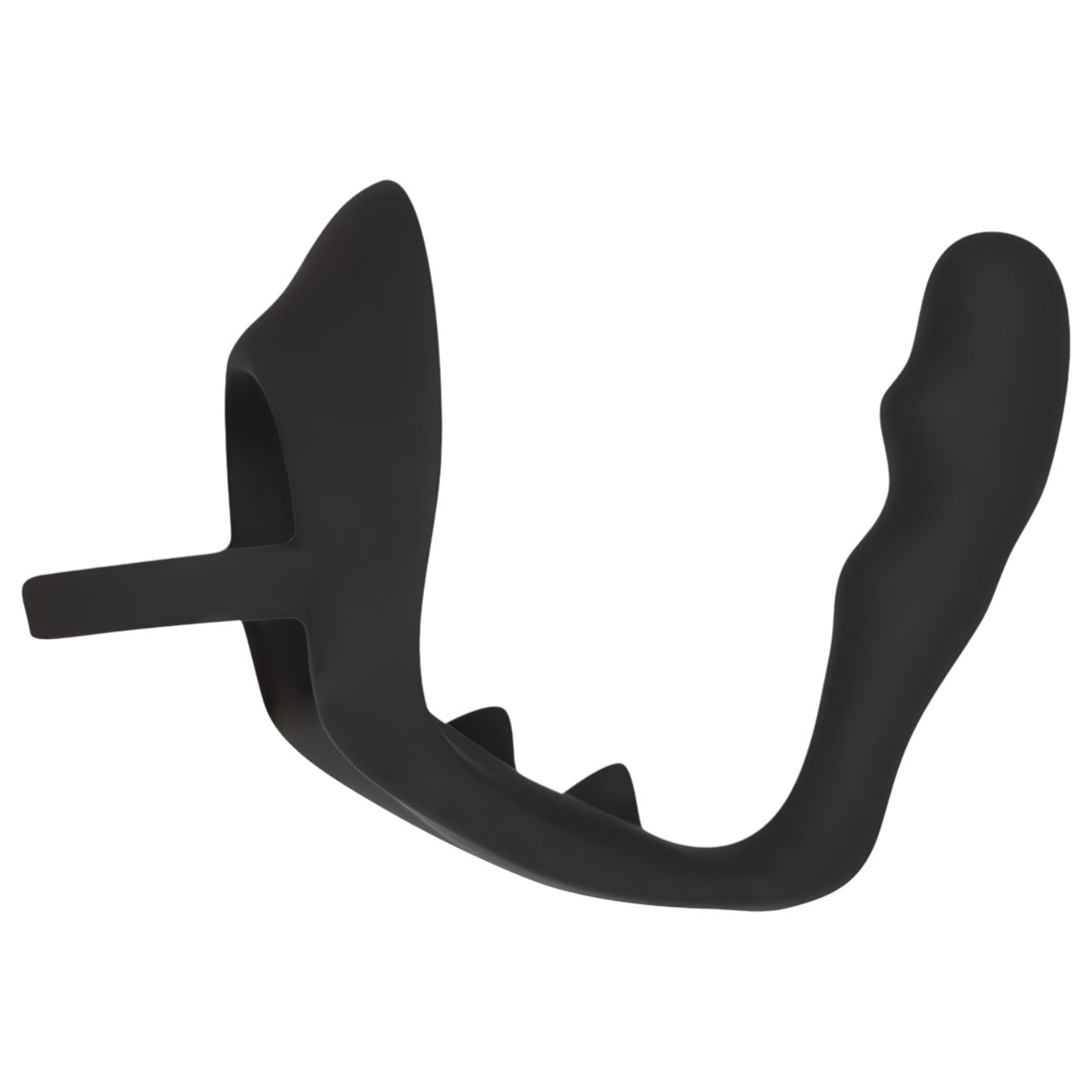 Black Velvets - pénisz- és heregyűrűs anál dildó (fekete)