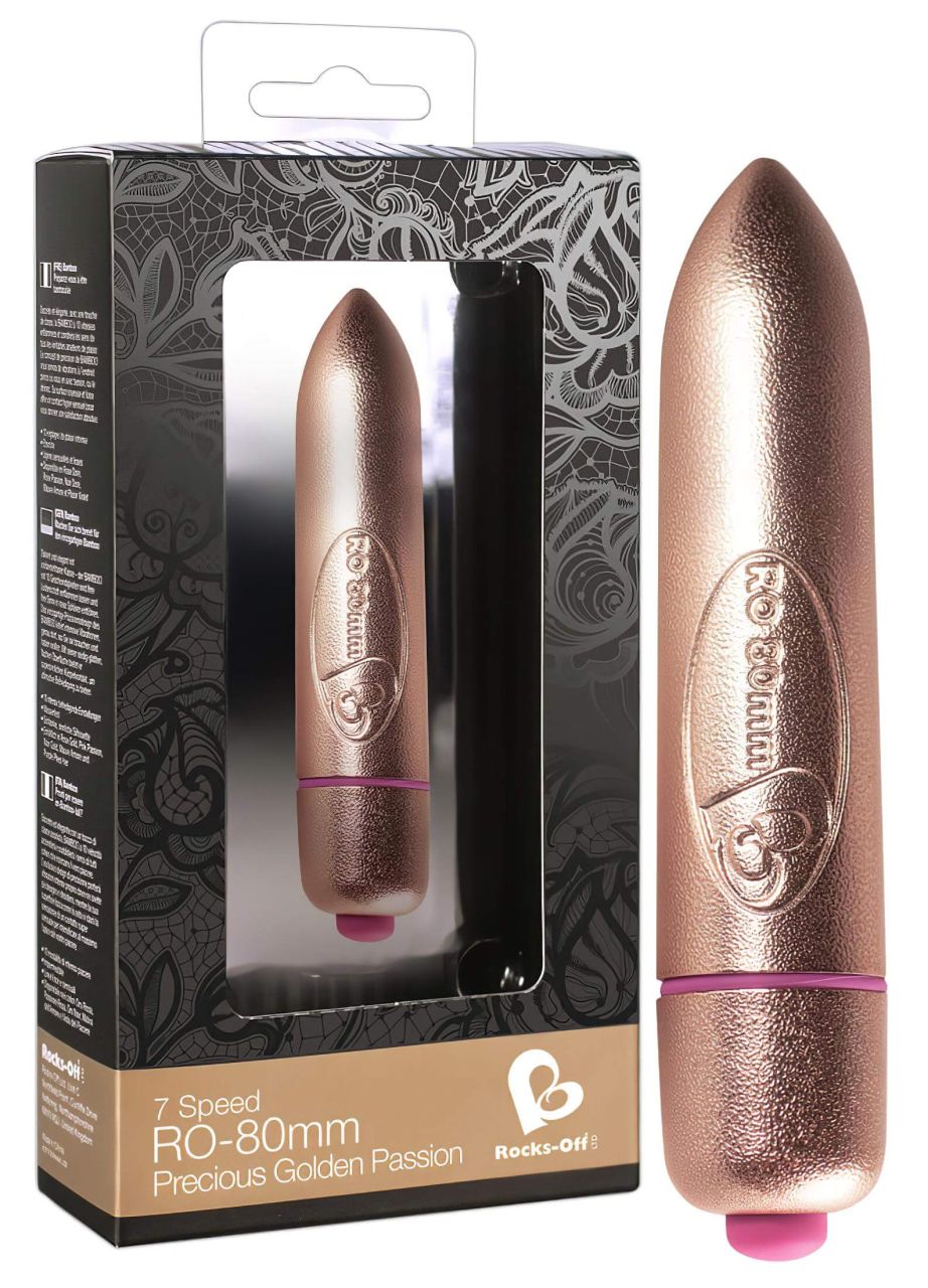 RO-80mm - kis rúzs vibrátor (7 ritmusú) - arany RO-80mm - kis rúzs vibrátor (7 ritmusú) - arany