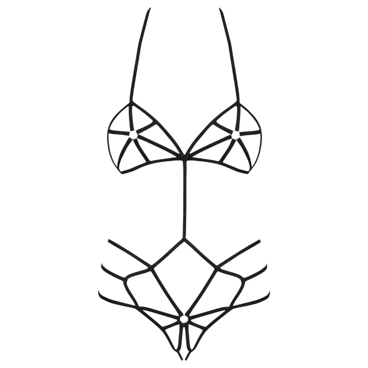 Obsessive - dísz testhám body (fekete) - S/M Obsessive - dísz testhám body (fekete) - S/M