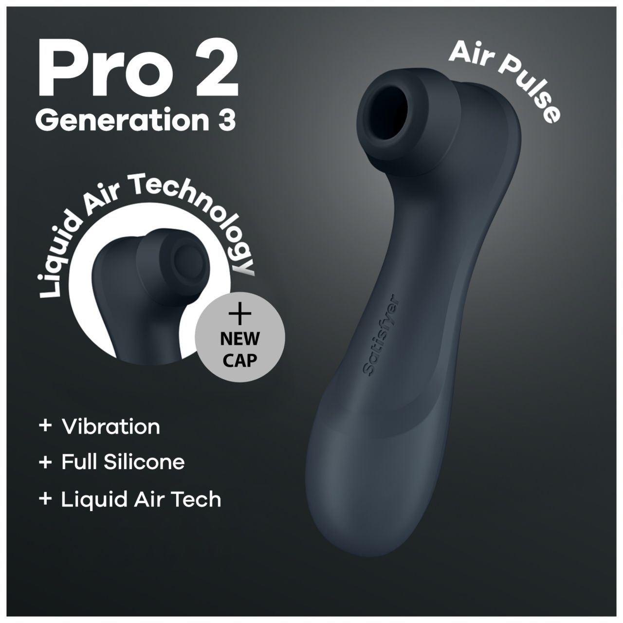 Satisfyer Pro2 Gen3 - léghullámos csiklóizgató (sötét szürke)