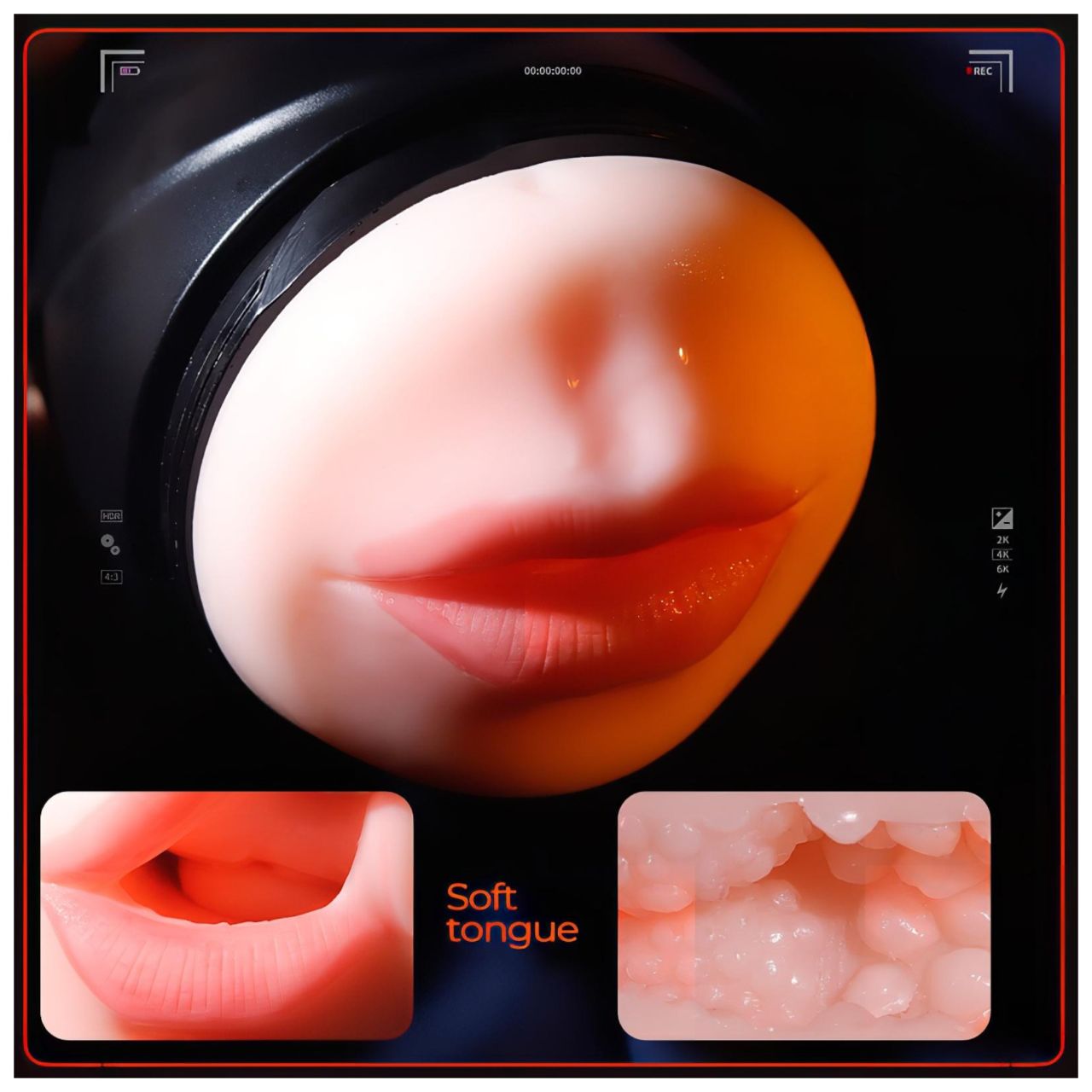 Leopard - száj és műpunci pénisz vibrátor (natúr)