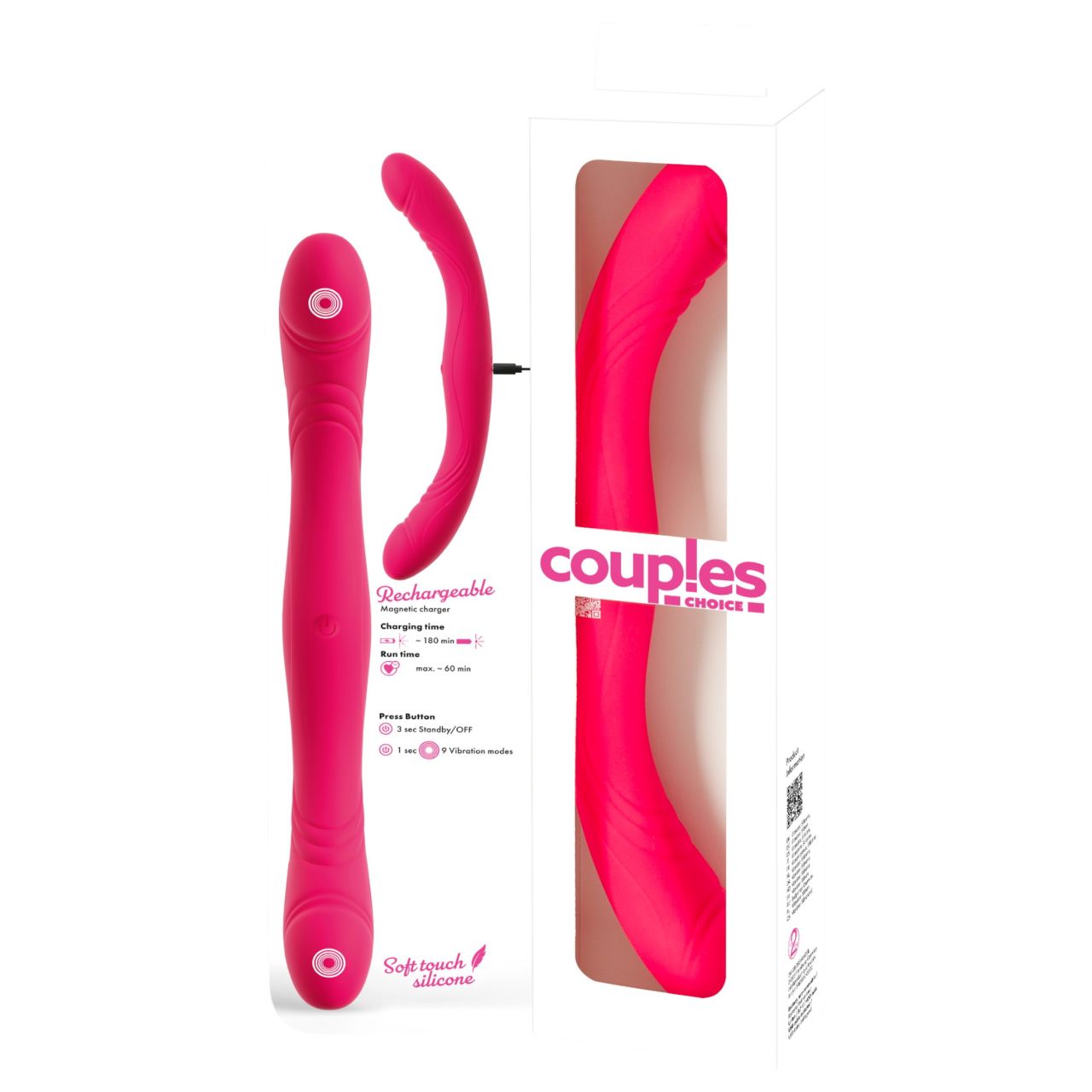 Couples Choice - dupla végű vibrátor (pink) Couples Choice - dupla végű vibrátor (pink)