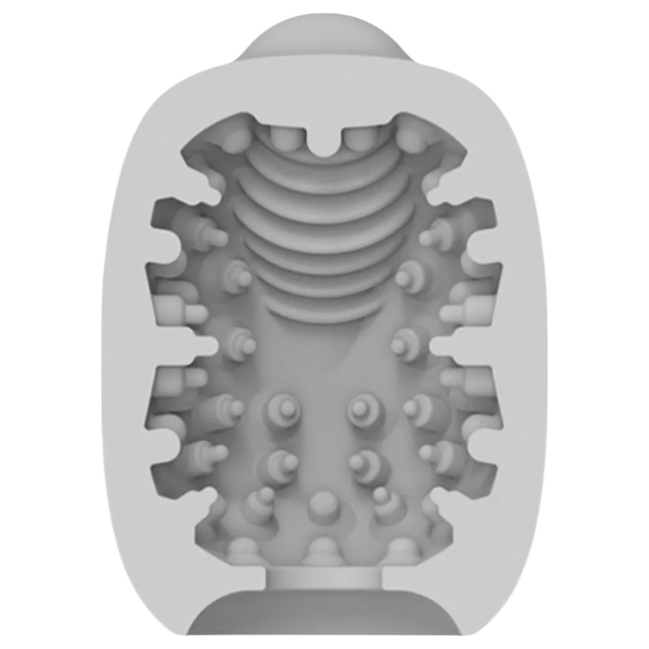 VIBEGGS Naughty Nubs - vibrációs tojás maszturbátor (fehér)