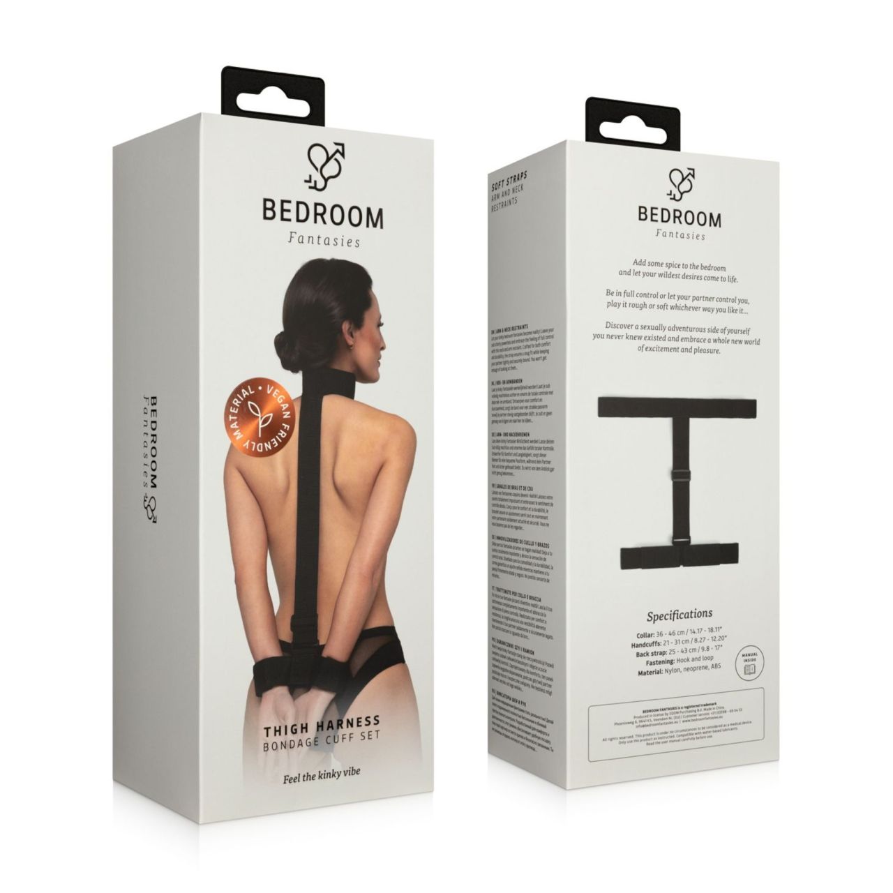 Bedroom Fantasies - puha nyakörv és bilincs (fekete)