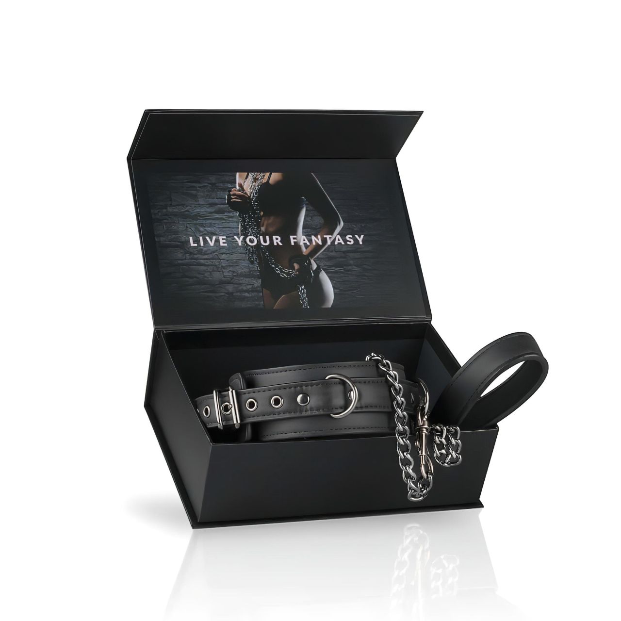 Easytoys - fétis nyakörv és póráz (fekete)