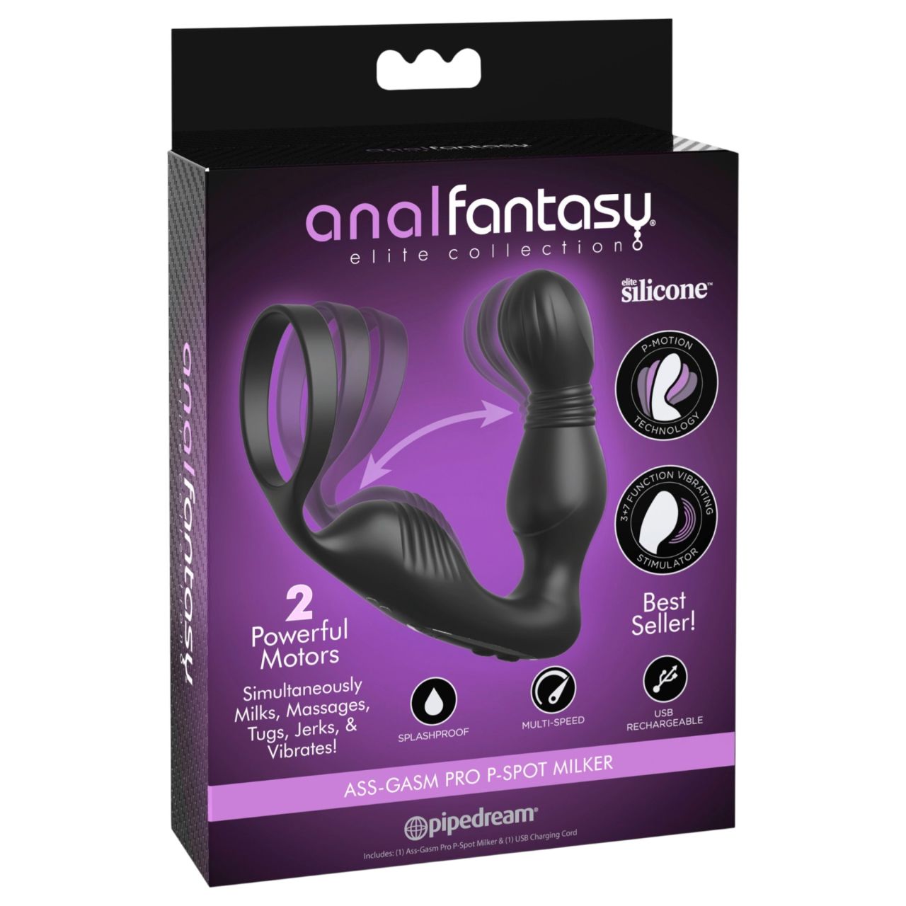 Anal Fantasy Elite - prosztata vibrátor péniszgyűrűvel (fekete) Anal Fantasy Elite - prosztata vibrátor péniszgyűrűvel (fekete)