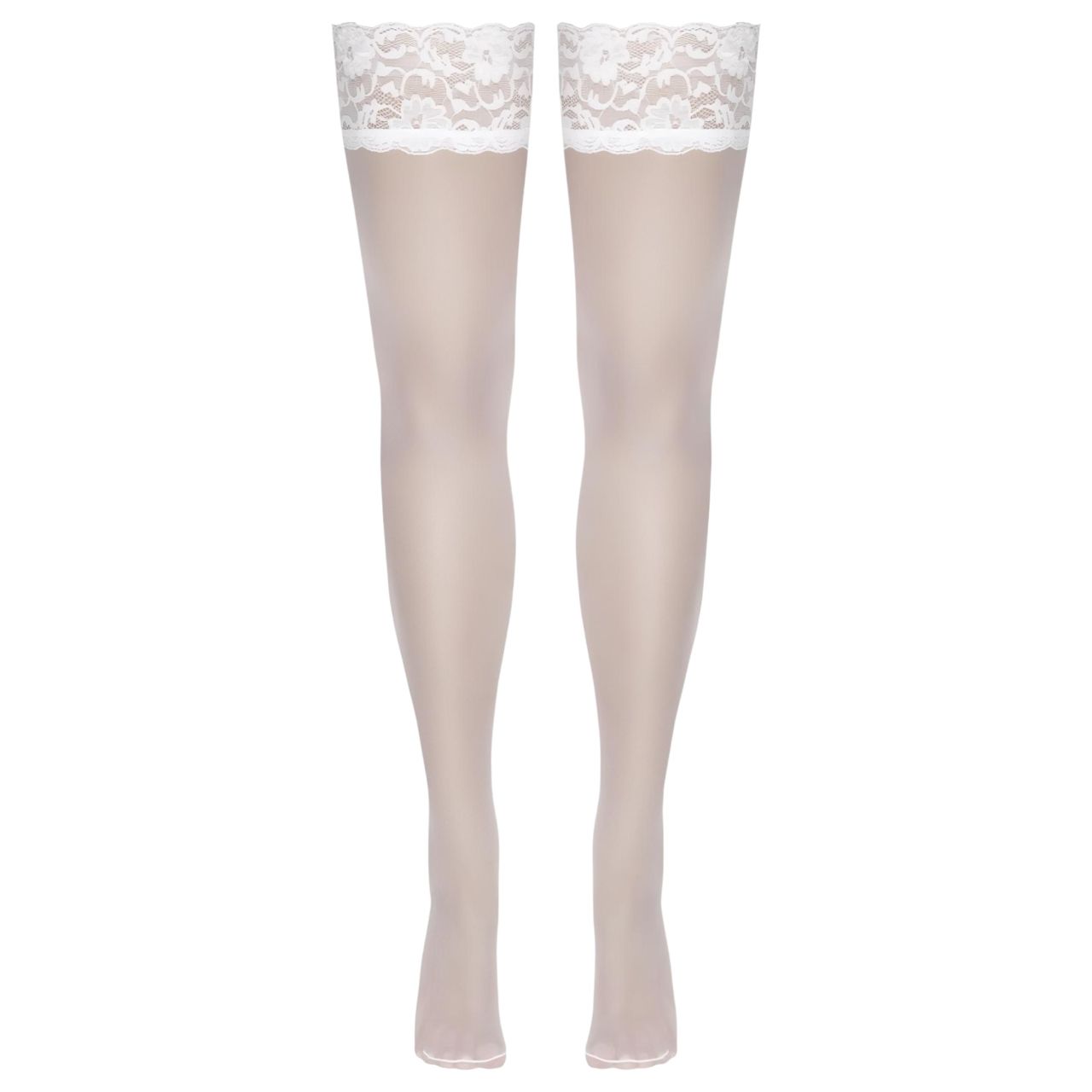 Cottelli - csipkés, virágos combfix (fehér) Cottelli - csipkés, virágos combfix (fehér)