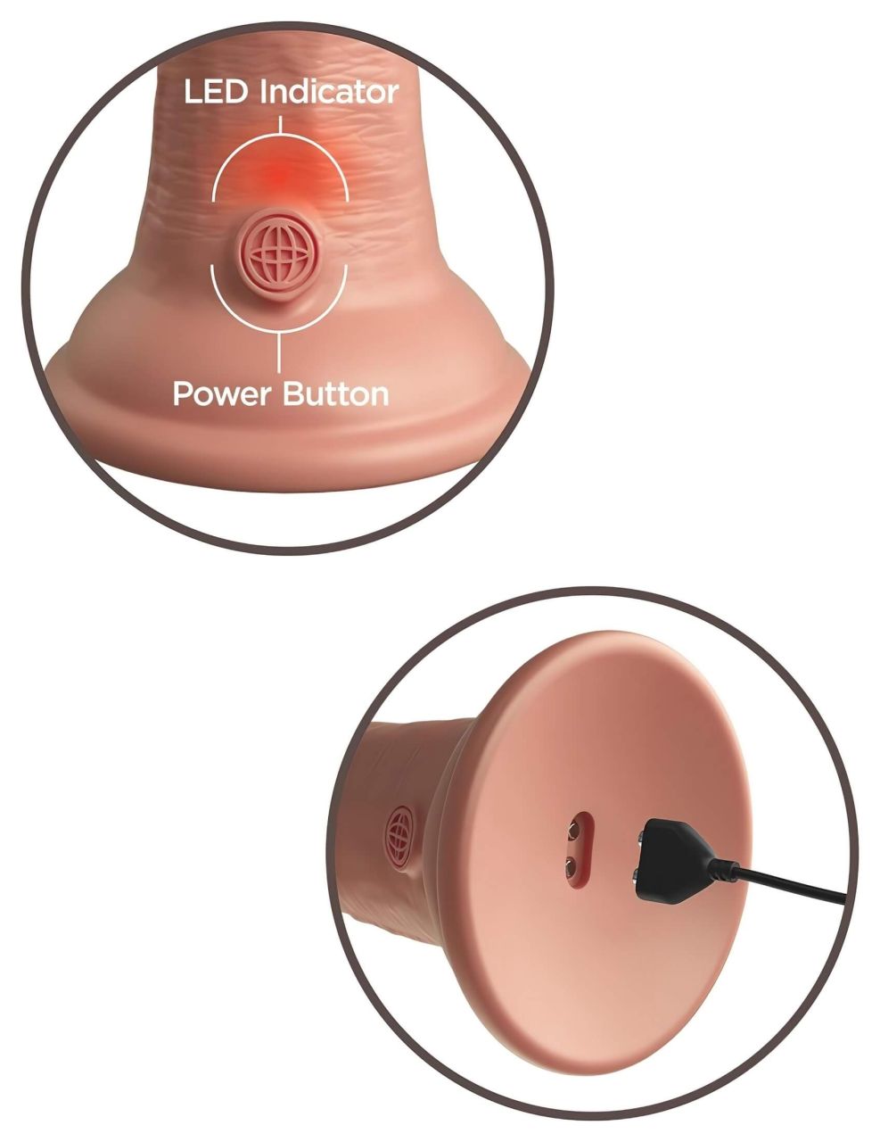 / King Cock Elite 6 - élethű vibrátor 15 cm (sötét testszínű)