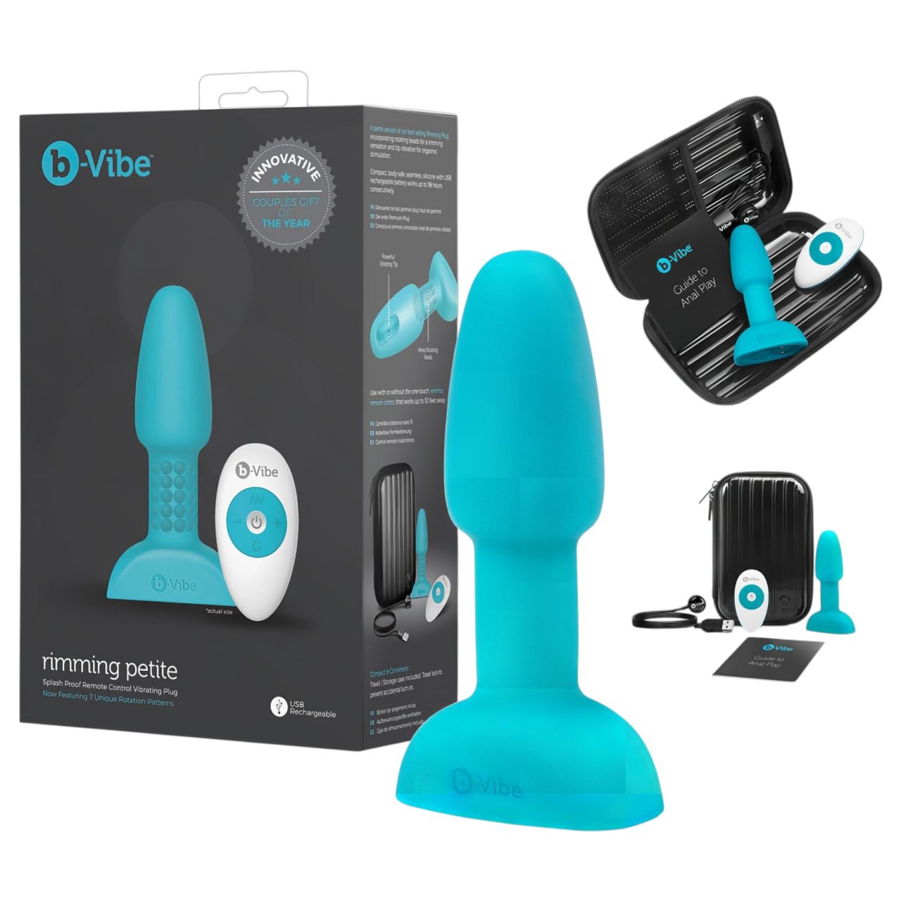 b-Vibe Rimming - forgó gyöngyös anál vibrátor (türkiz) b-Vibe Rimming - forgó gyöngyös anál vibrátor (türkiz)