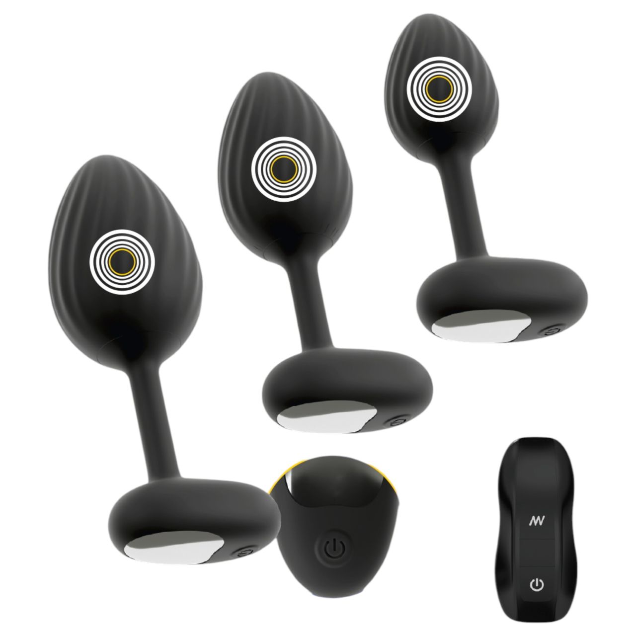 ANOS - vibrációs anál plug szett (fekete)