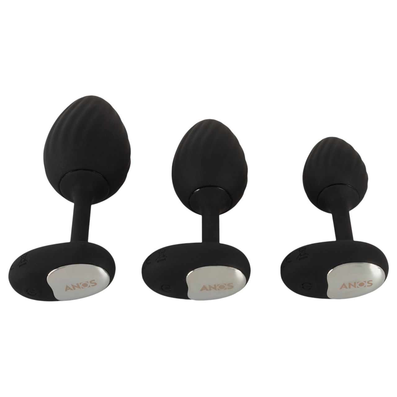 ANOS - vibrációs anál plug szett (fekete)