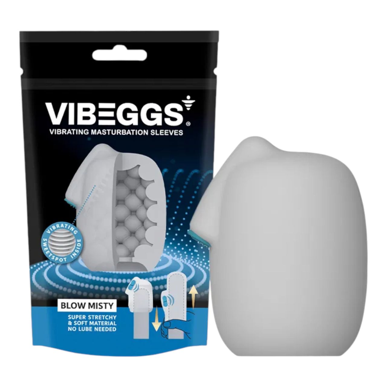VIBEGGS Blow Misty - vibrációs tojás maszturbátor (fehér) VIBEGGS Blow Misty - vibrációs tojás maszturbátor (fehér)