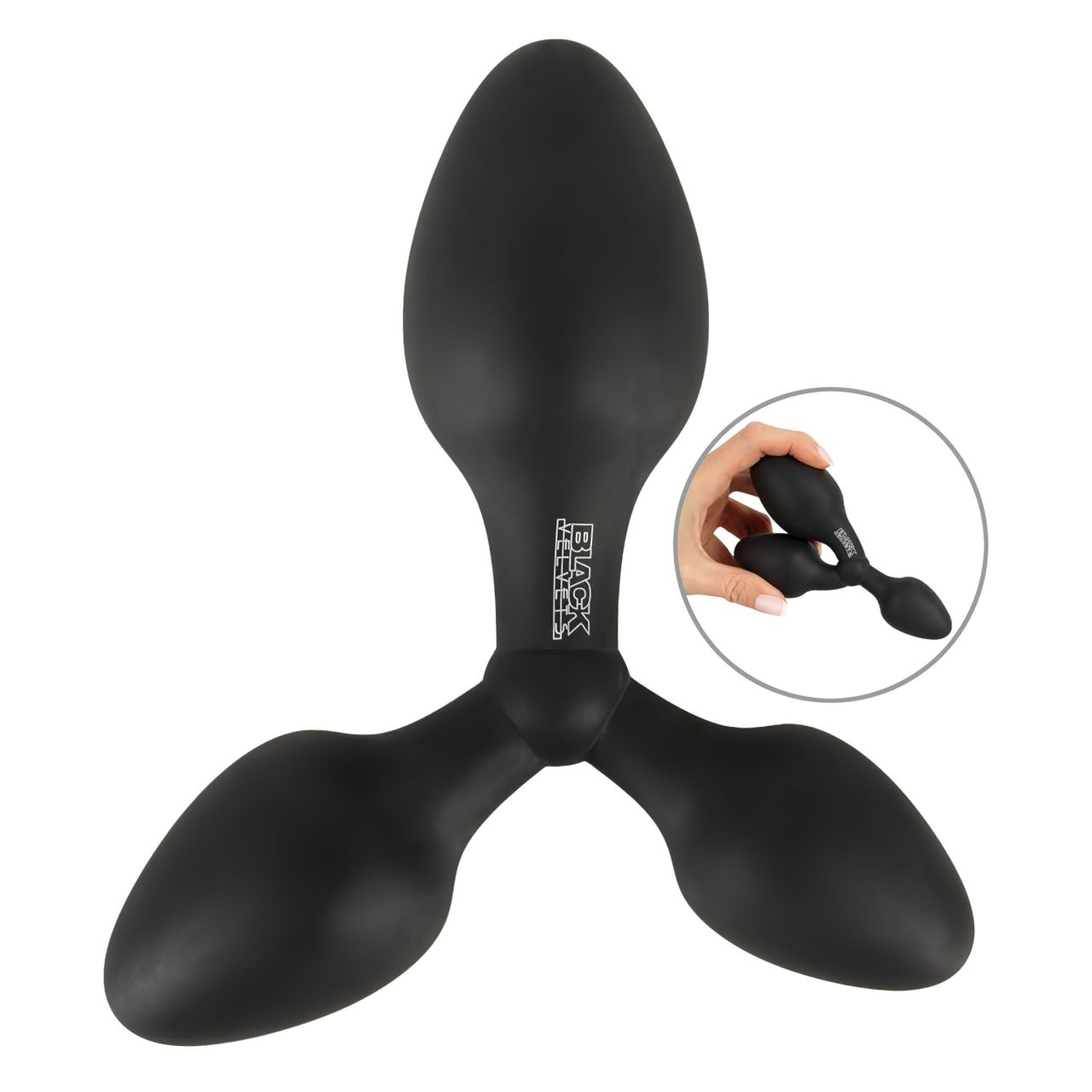 Black Velvets - tripla butt plug (fekete)