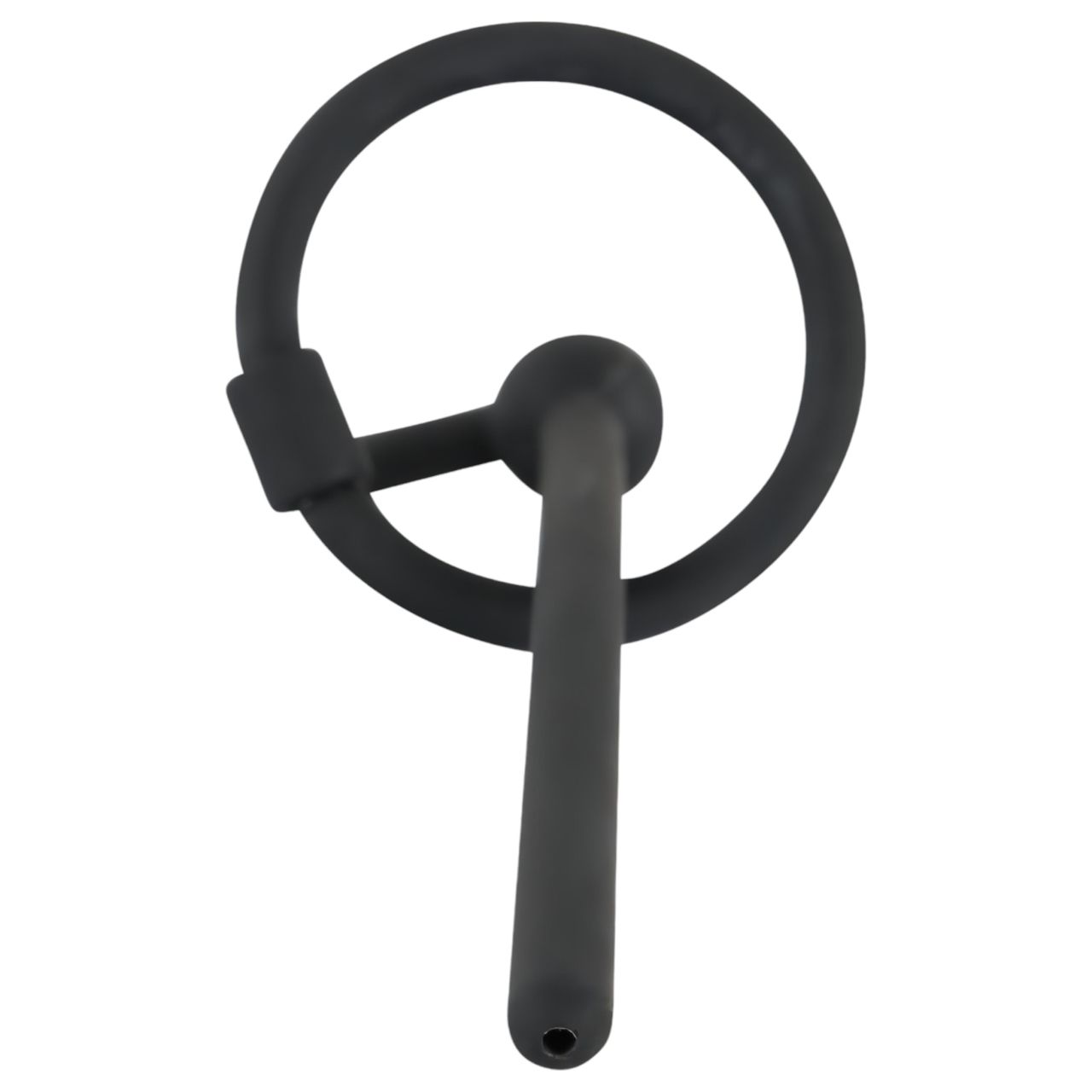 Penisplug - szilikon dilátor makkgyűrűvel (0,6mm) - fekete