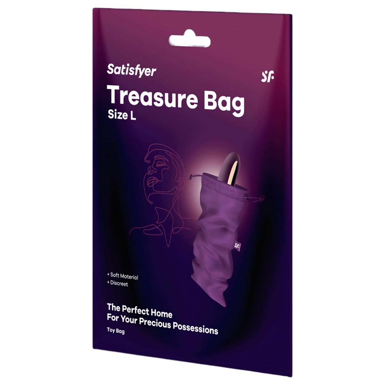 Satisfyer Treasure Bag L - diszkrét tároló táska - közepes (lila)