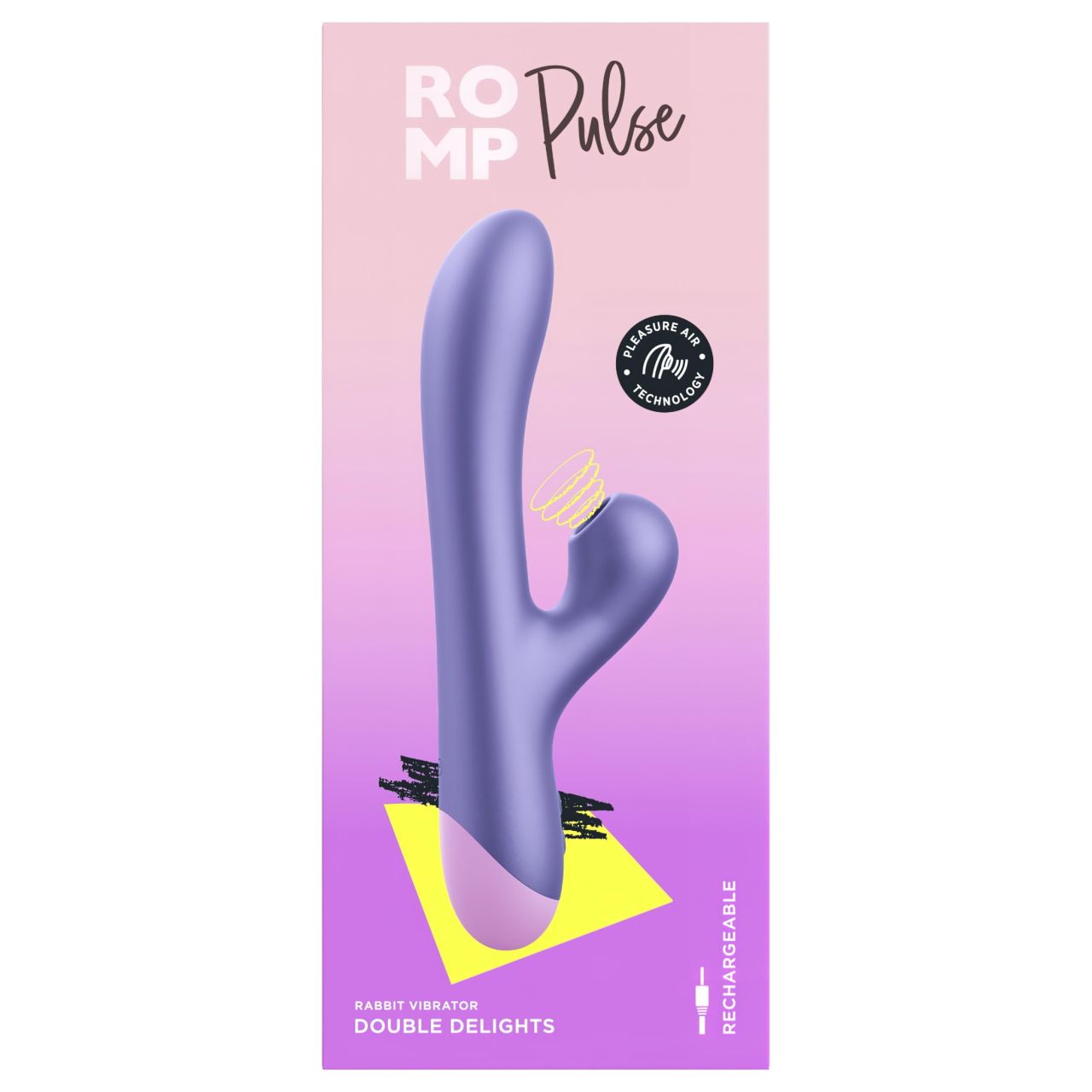 ROMP Pulse - G-pont vibrátor léghullámos csiklóizgatóval (lila)