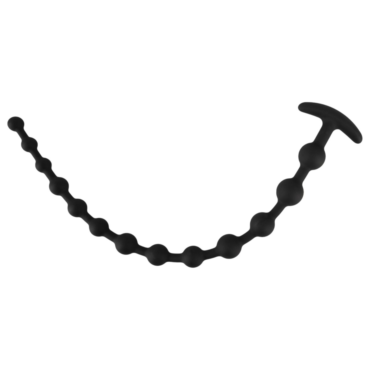 Black Velvets - gyöngyös anál dildó (fekete)