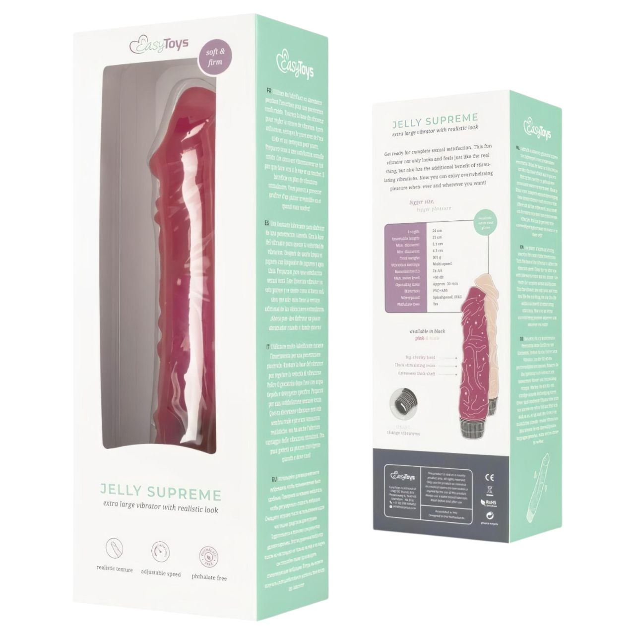 EasyToys Jelly Supreme - élethű vibrátor (pink)