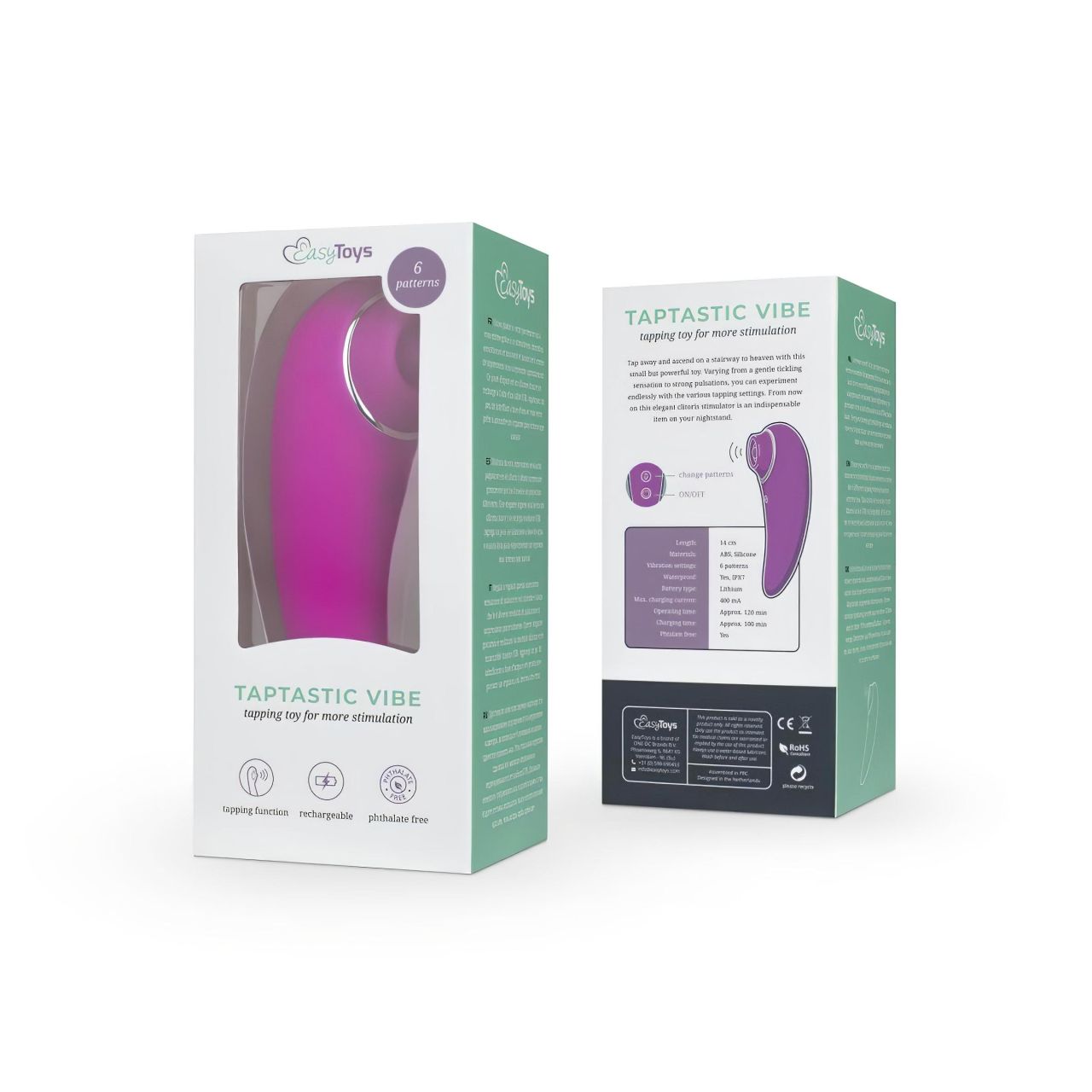 Easytoys Taptastic Vibe - akkus, vízálló csikló vibrátor (pink)