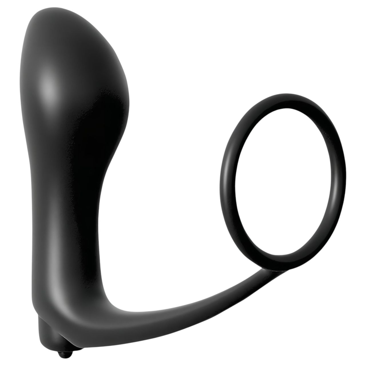 Analfantasy - ujj anál vibrátor péniszgyűrűvel (fekete)