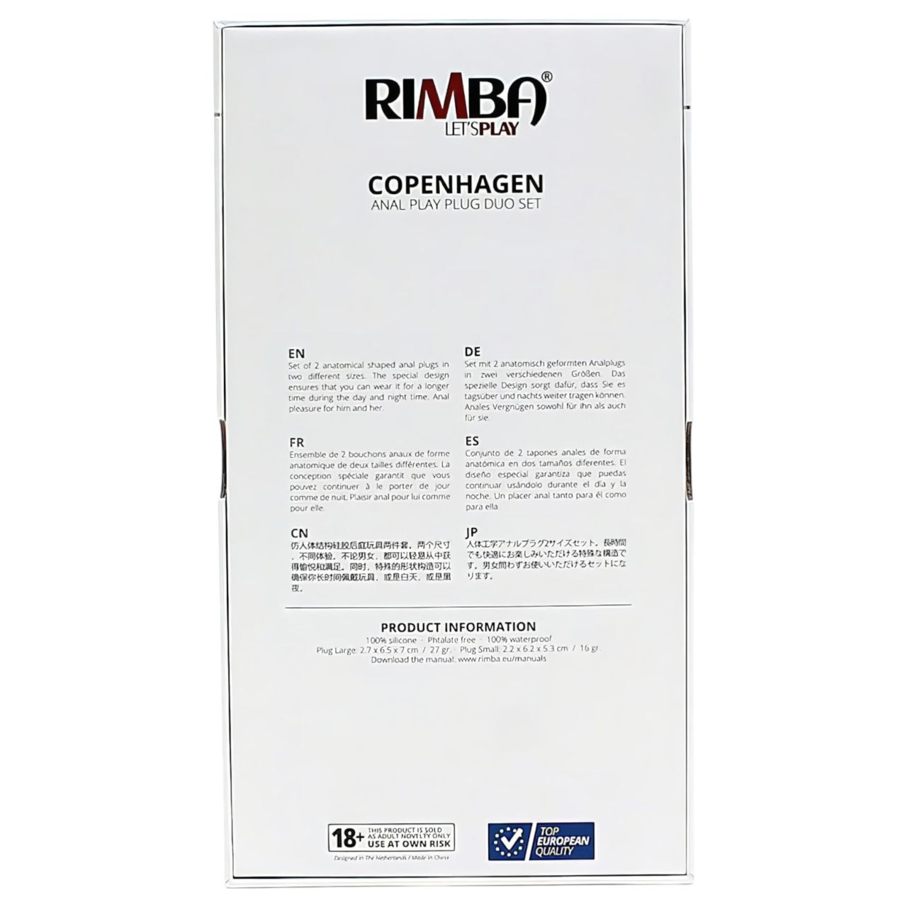 Rimba Copenhagen - butt plug szett - pink (2db)
