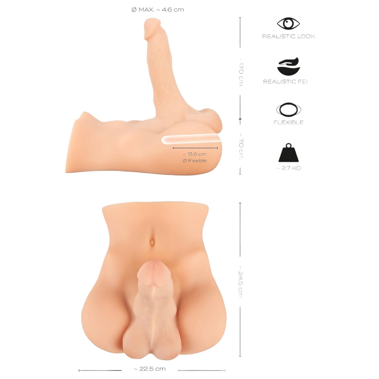 realistixxx Deluxe Man 02 - férfi torzó (testszínű) realistixxx Deluxe Man 02 - férfi torzó (testszínű)