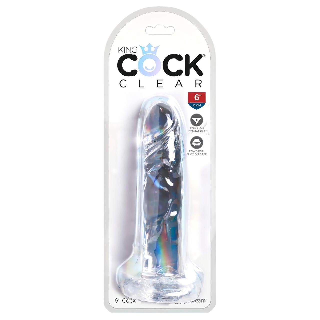 King Cock Clear 6 - tapadókorongos dildó (15cm)
