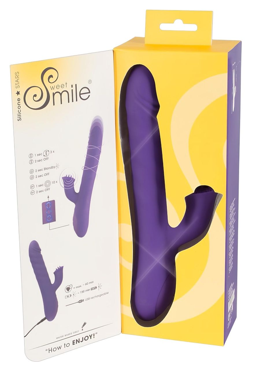 Smile Pearl - gyöngyös lökő vibrátor (lila)