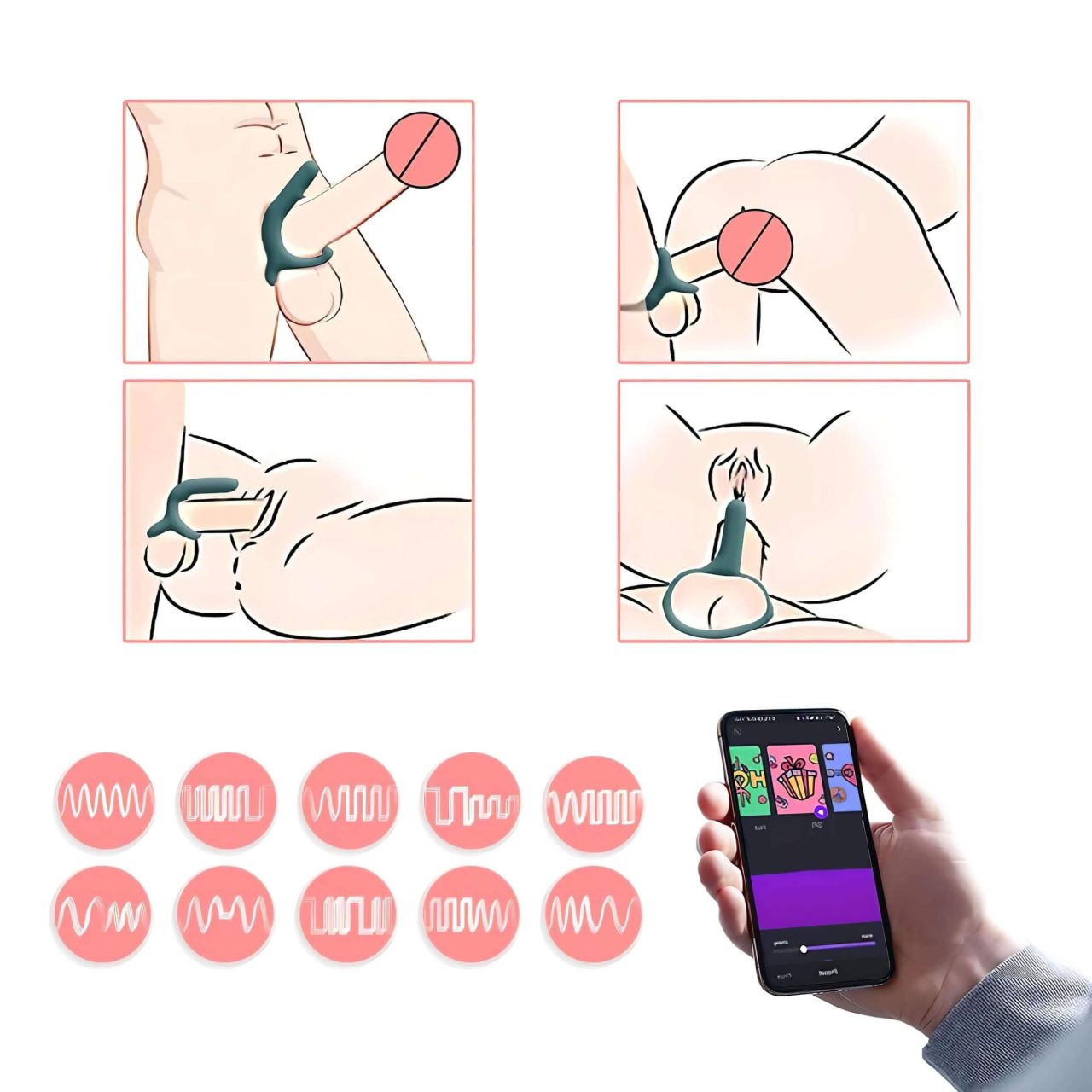 Magic Motion Rise - App-vezérelt vibrációs péniszgyűrű (zöld)