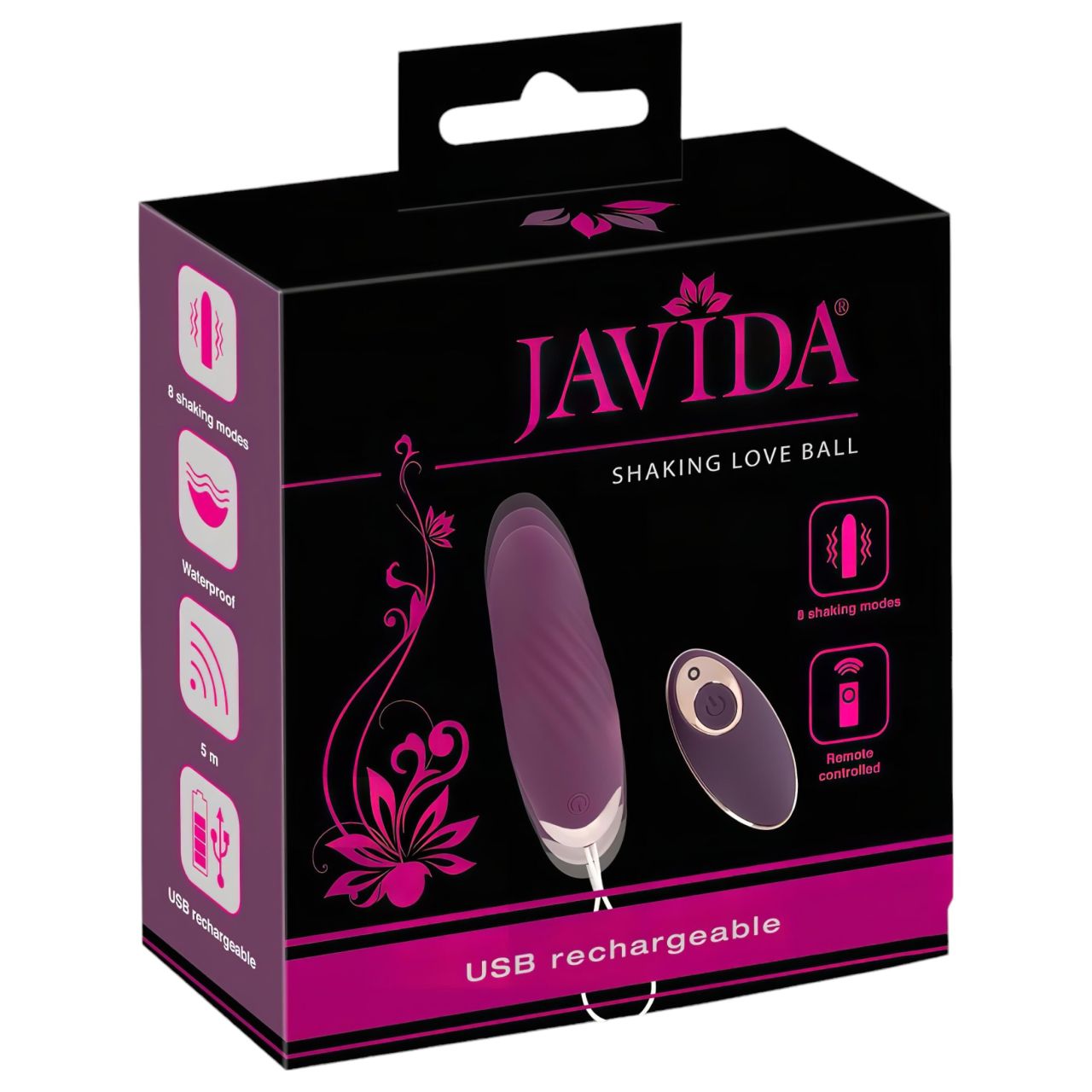 Javida Shaking Love - hordható, távirányítós lökő vibrotojás (lila)